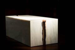 Volca Table in Alabaster and Rose Gold  by Gulla Jónsdóttir