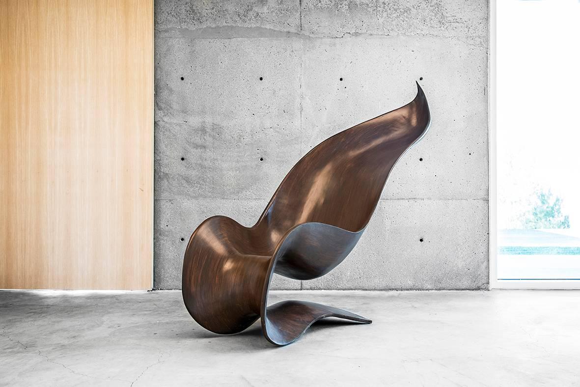 Contemporary Petal Chair in Stained Ash Wood by Gulla Jónsdóttir For Sale