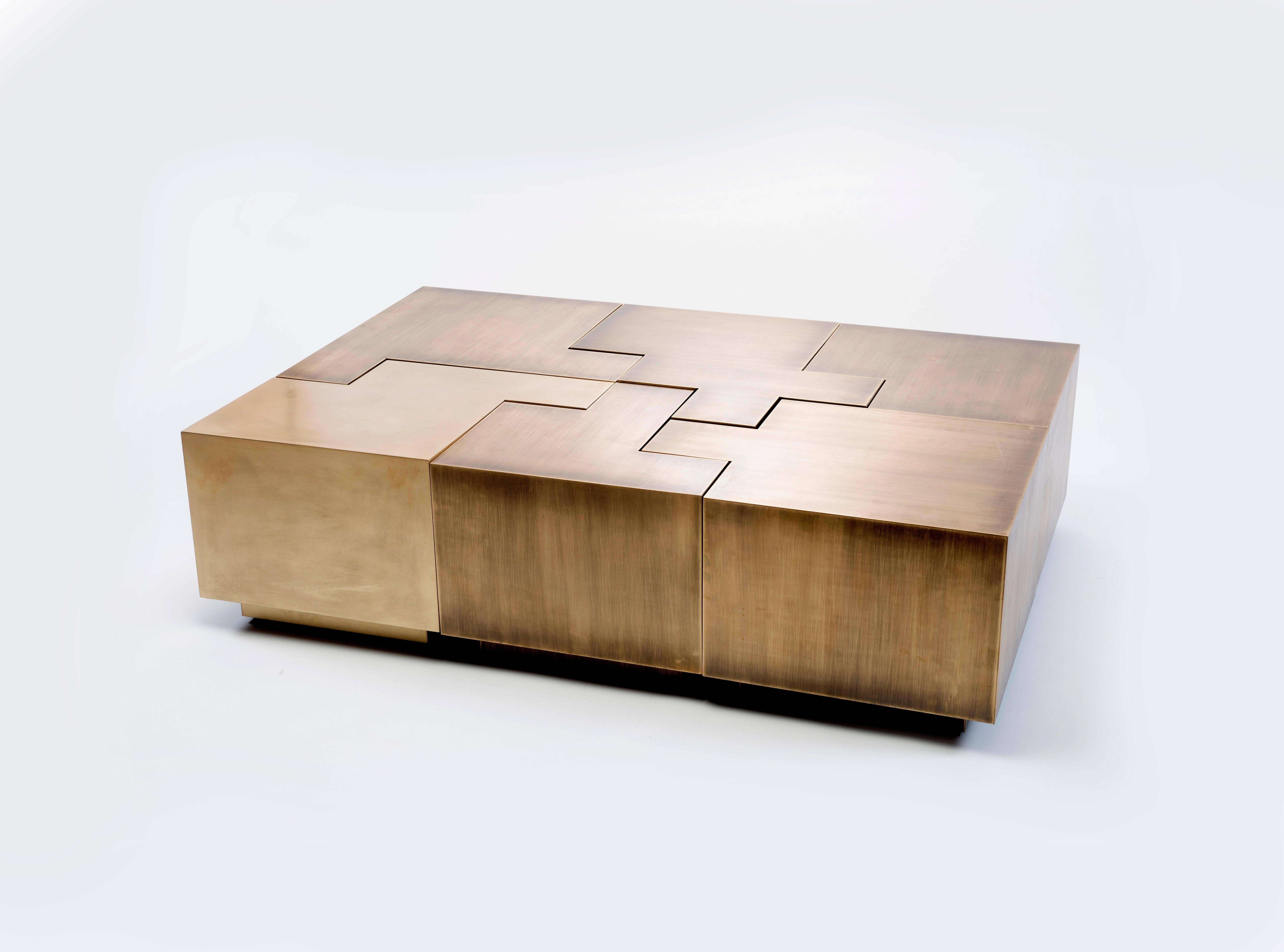 Puzzle style coffee table comprised of six individual sections that can be moved and positioned as desired.

Gulla Jónsdóttir creates unexpected and poetic modern architecture and interior spaces. Known for her sensual and dynamic forms that work