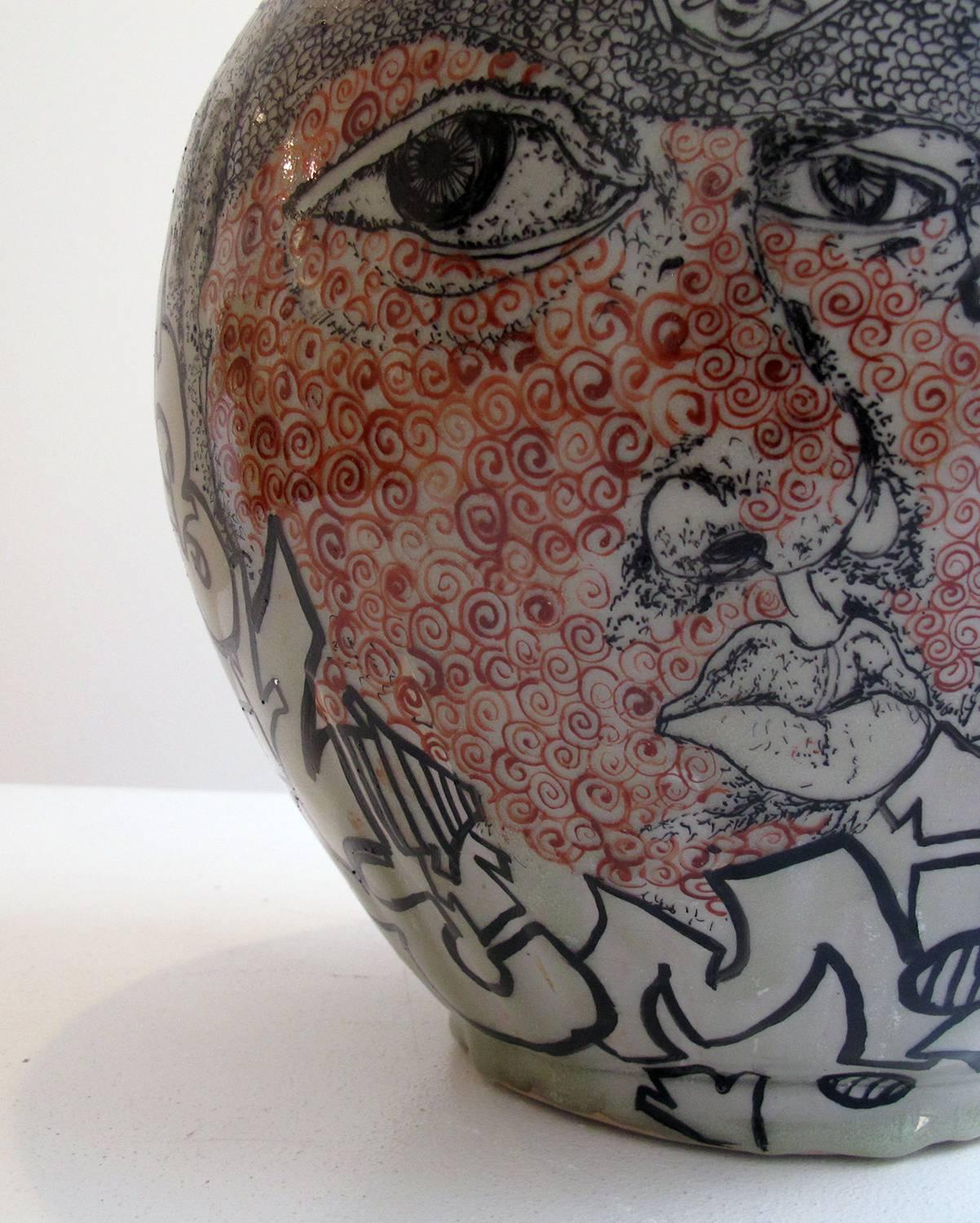 Contemporary Notorious BIG Vase by Roberto Lugo