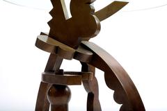 Side Table in Bronze and Glass by Garry Knox Bennett