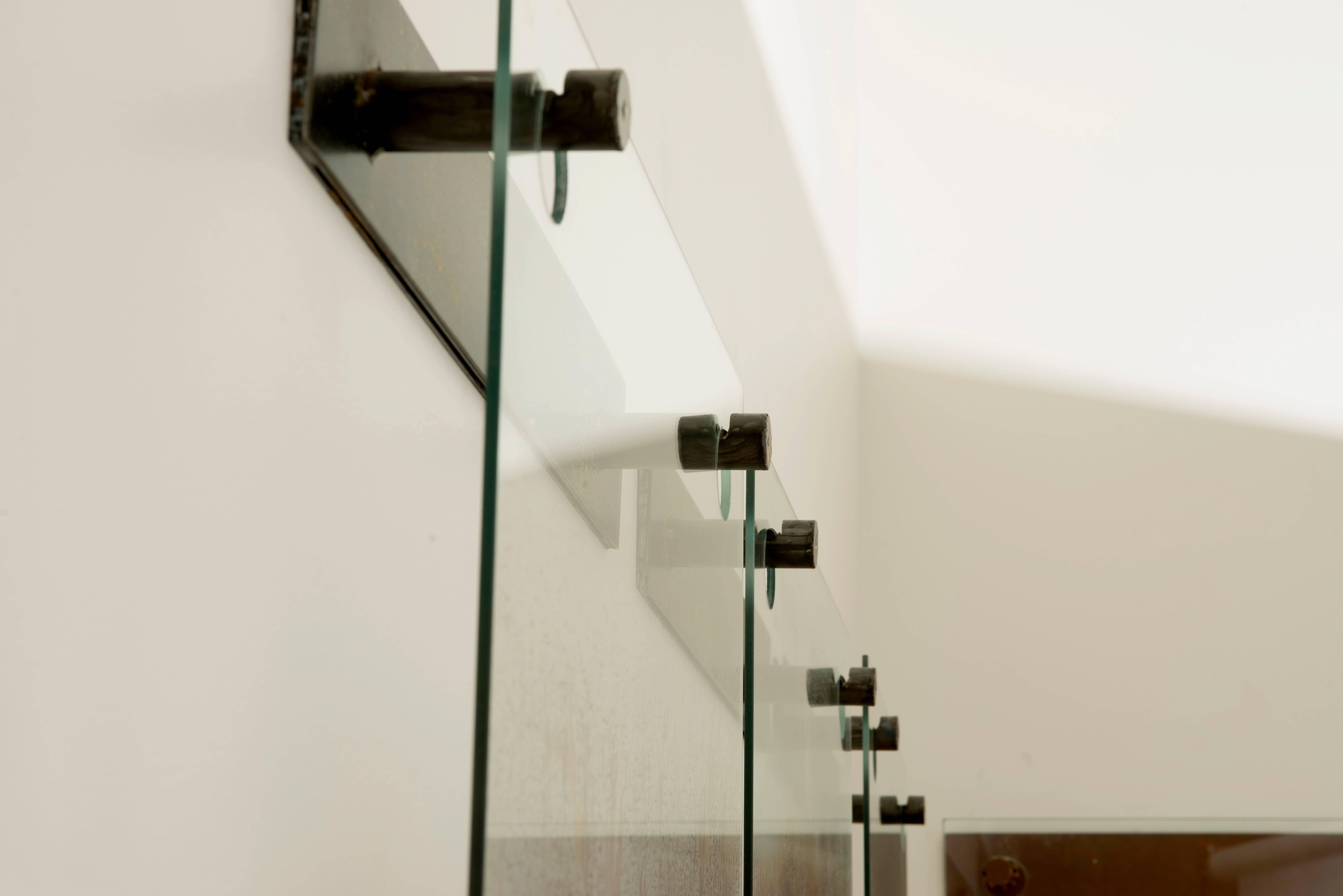 Silvered Triptych of Three Contemporary Suspended Fading Wall Mirrors by Gregory Nangle