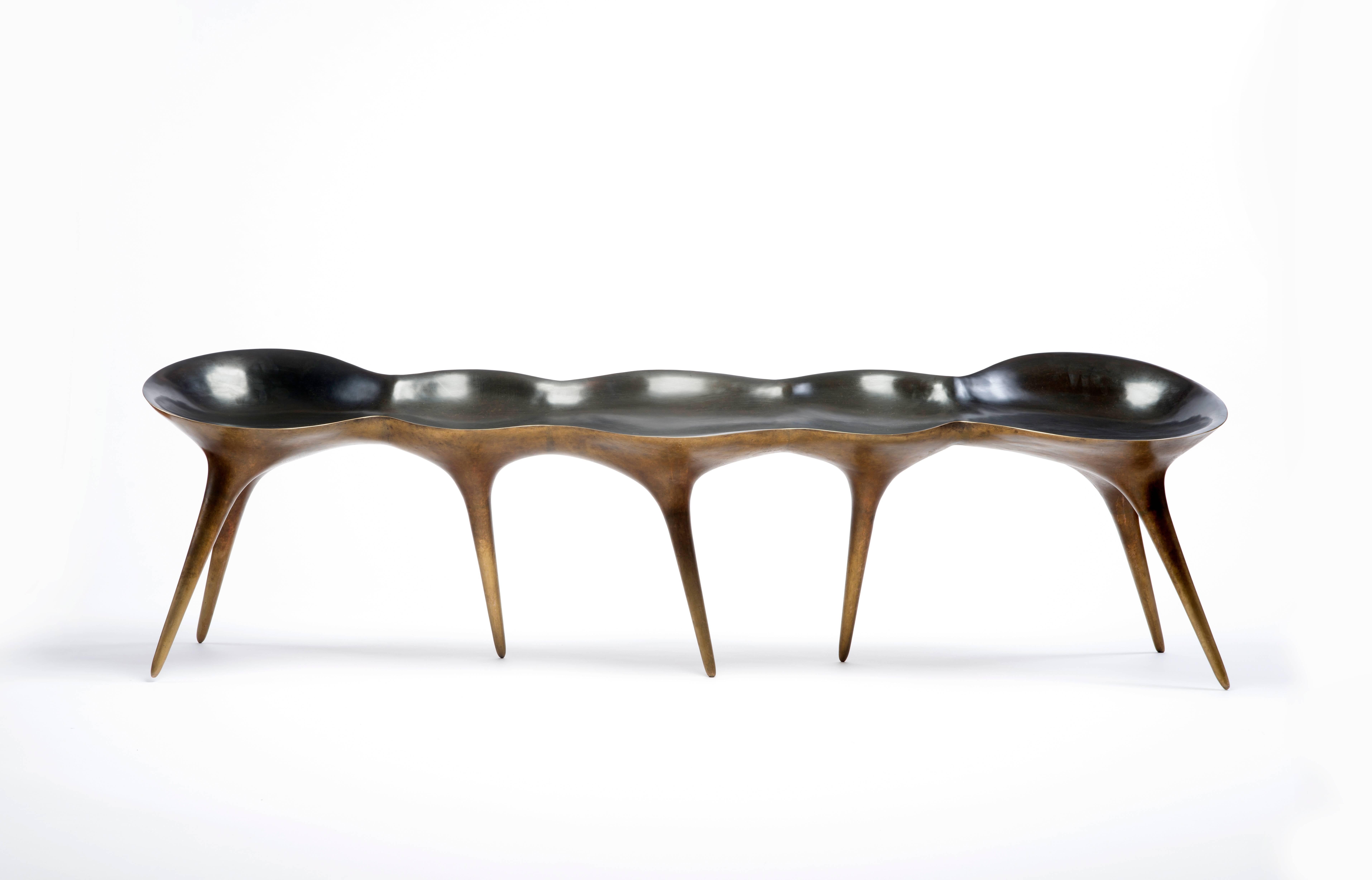 Contemporary Cast Bronze Molecule Bench by Timothy Schreiber 2