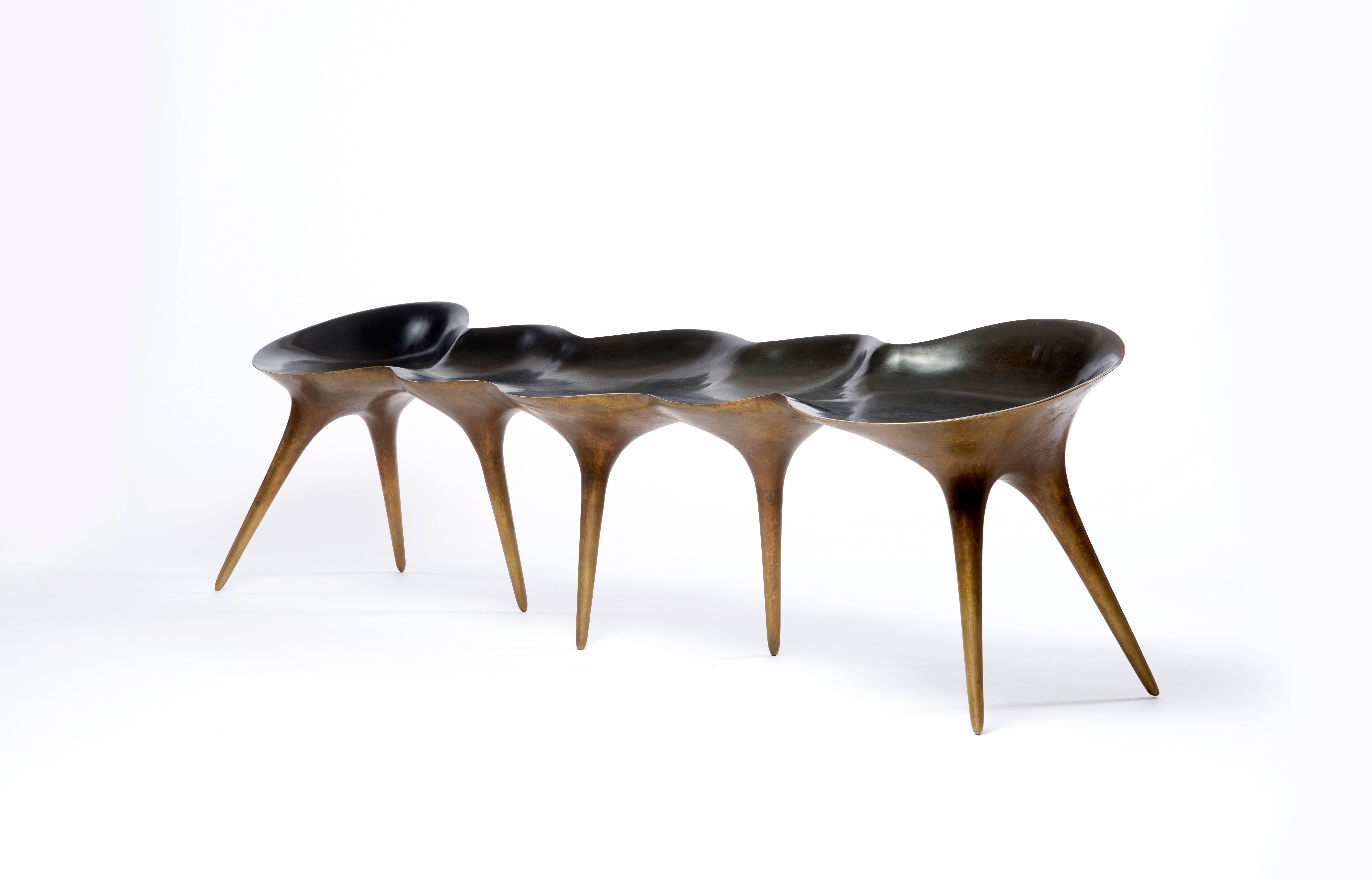 Contemporary Cast Bronze Molecule Bench by Timothy Schreiber 6