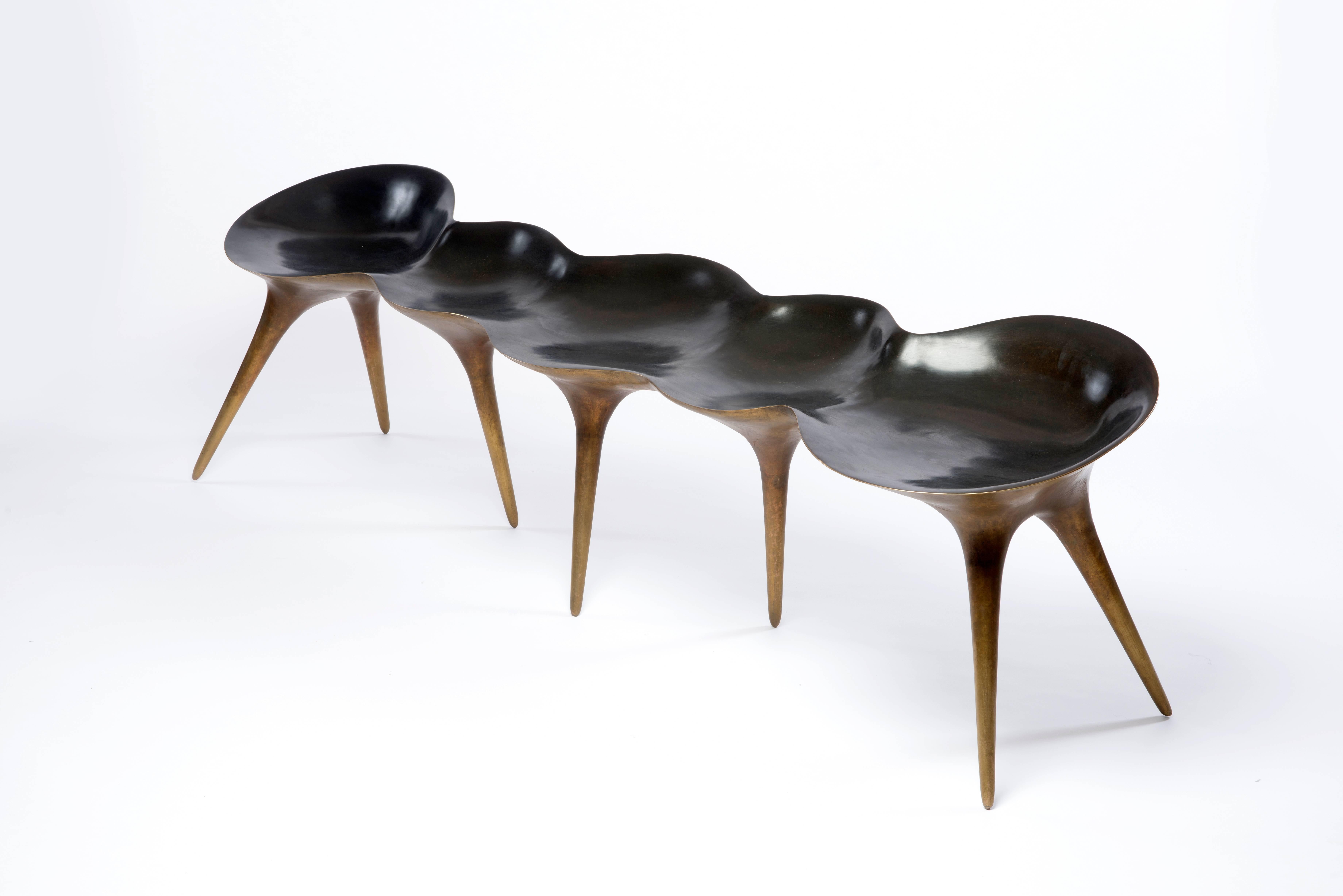 Contemporary Cast Bronze Molecule Bench by Timothy Schreiber 1