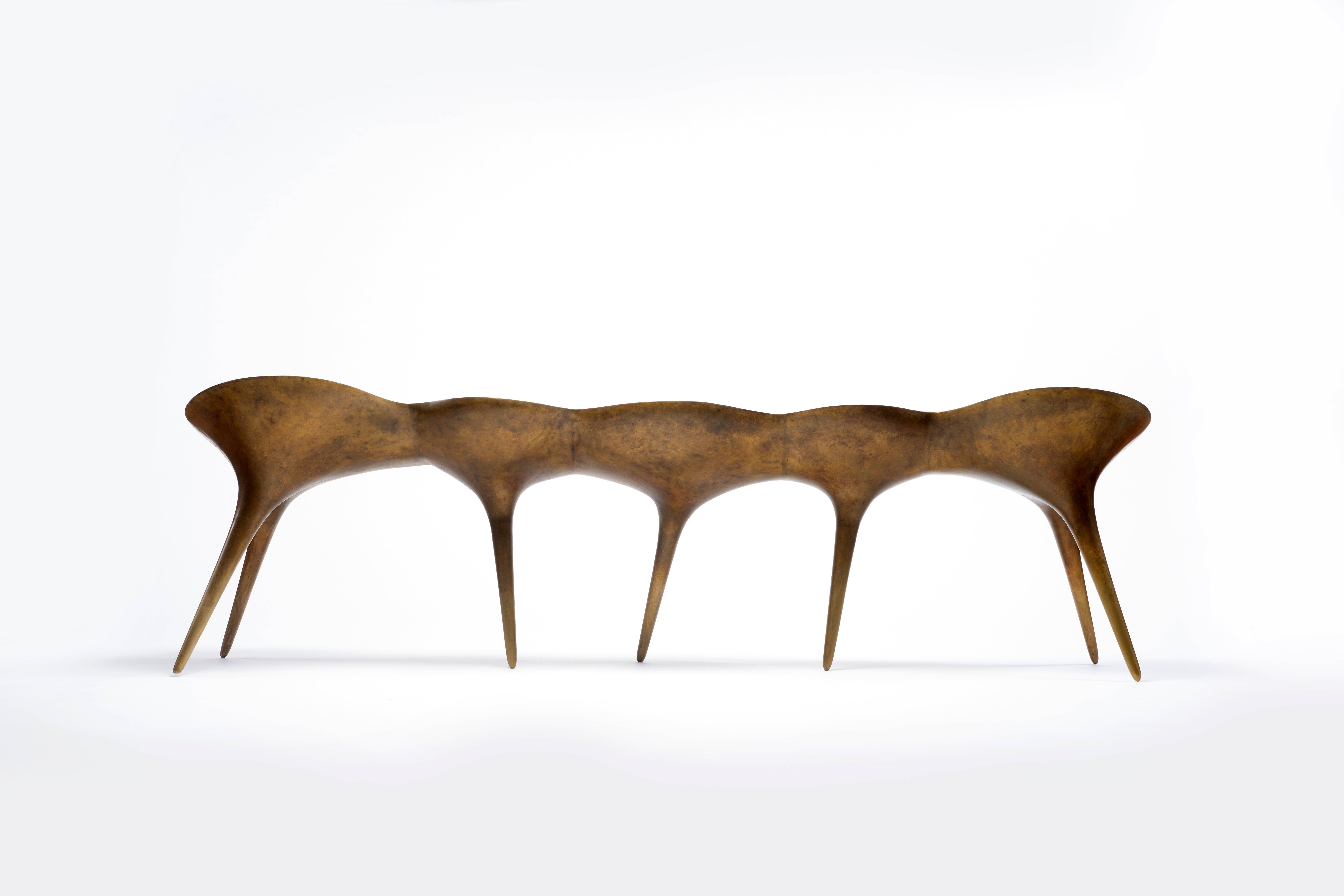 Contemporary Cast Bronze Molecule Bench by Timothy Schreiber 5