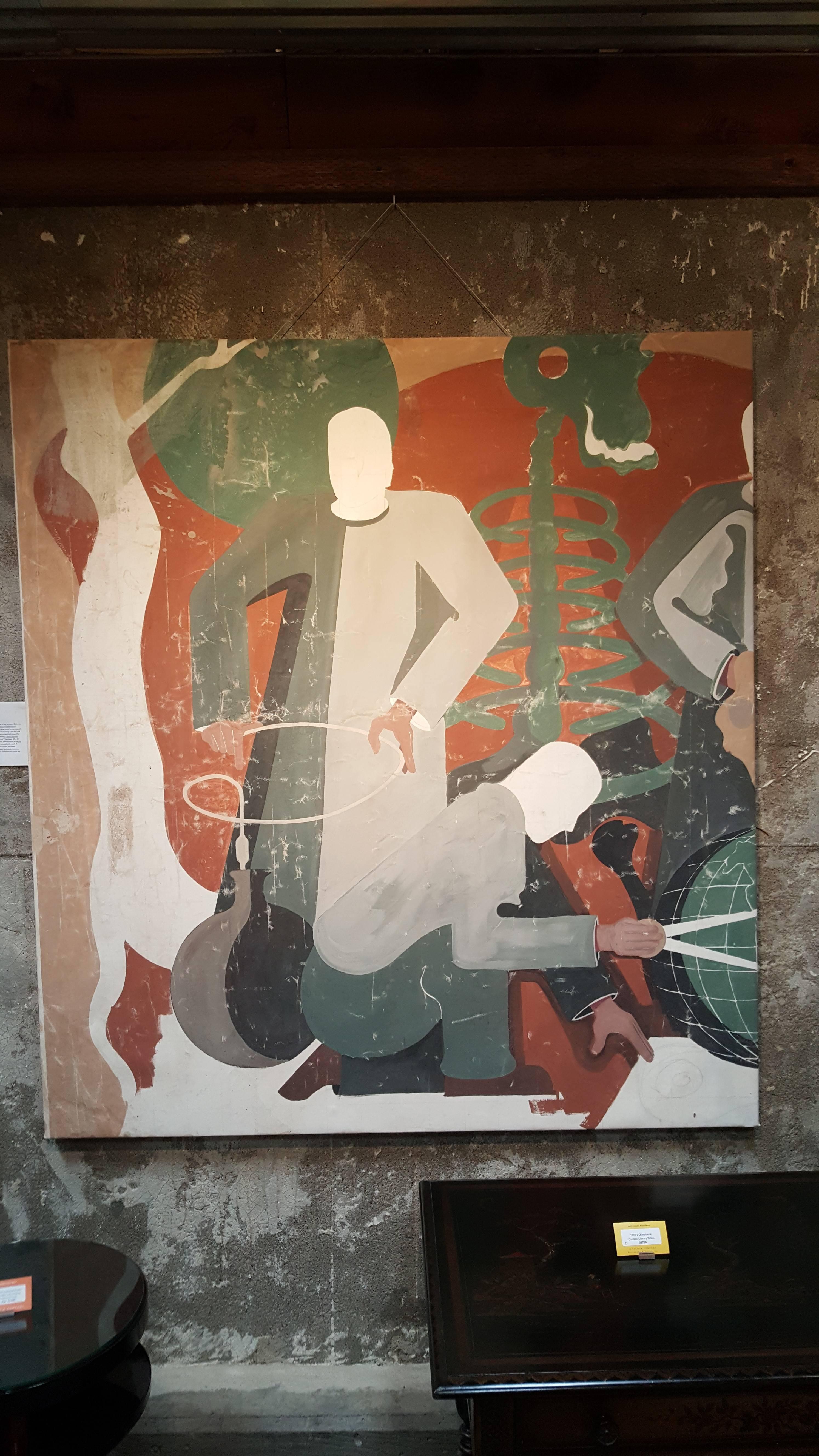 Large Industrial Modern Painting by Herman Roderick Volz For Sale 2