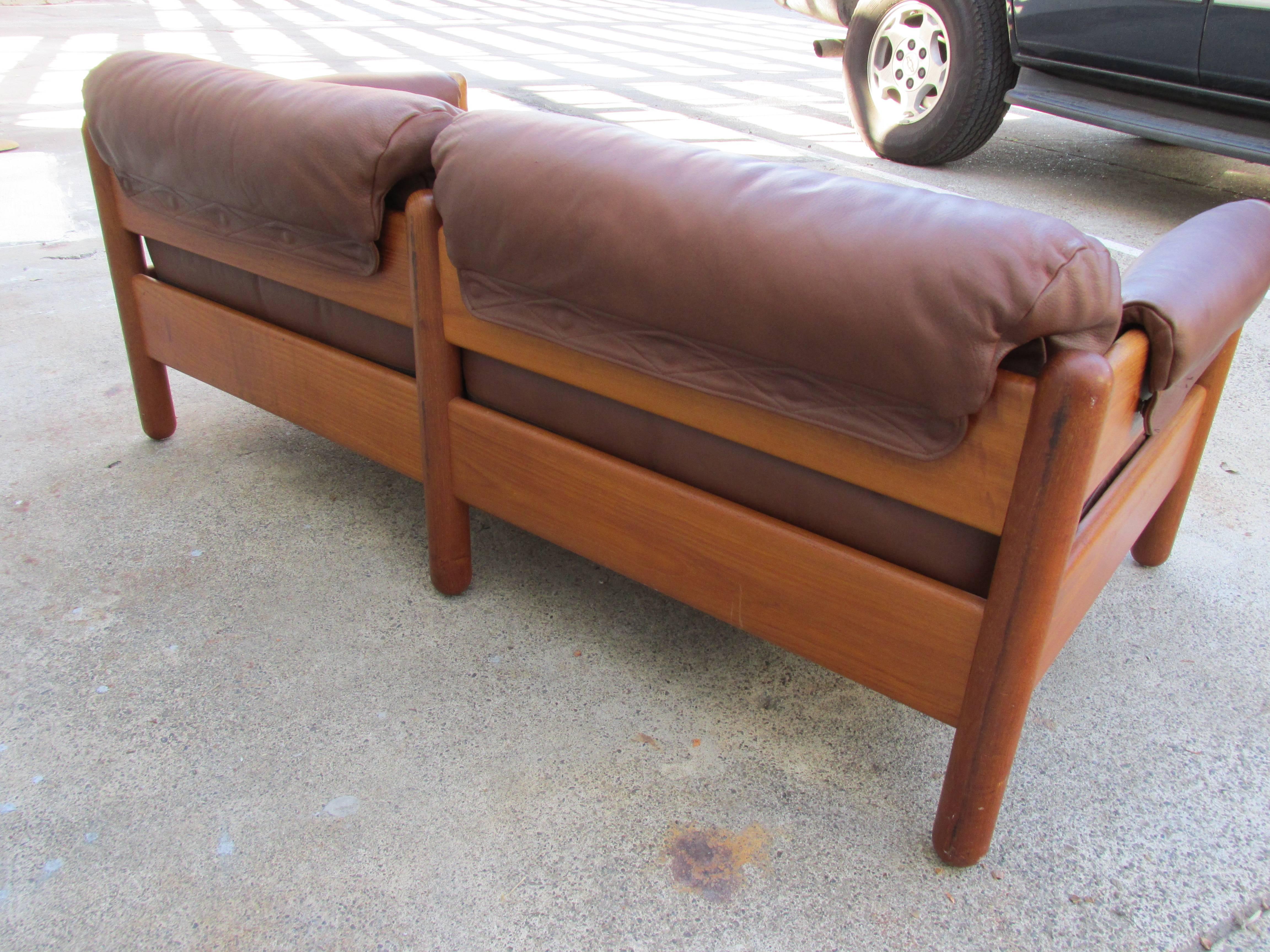 20th Century Fine Teak and Leather Danish Modern Sofa by A. Mikael Laursen