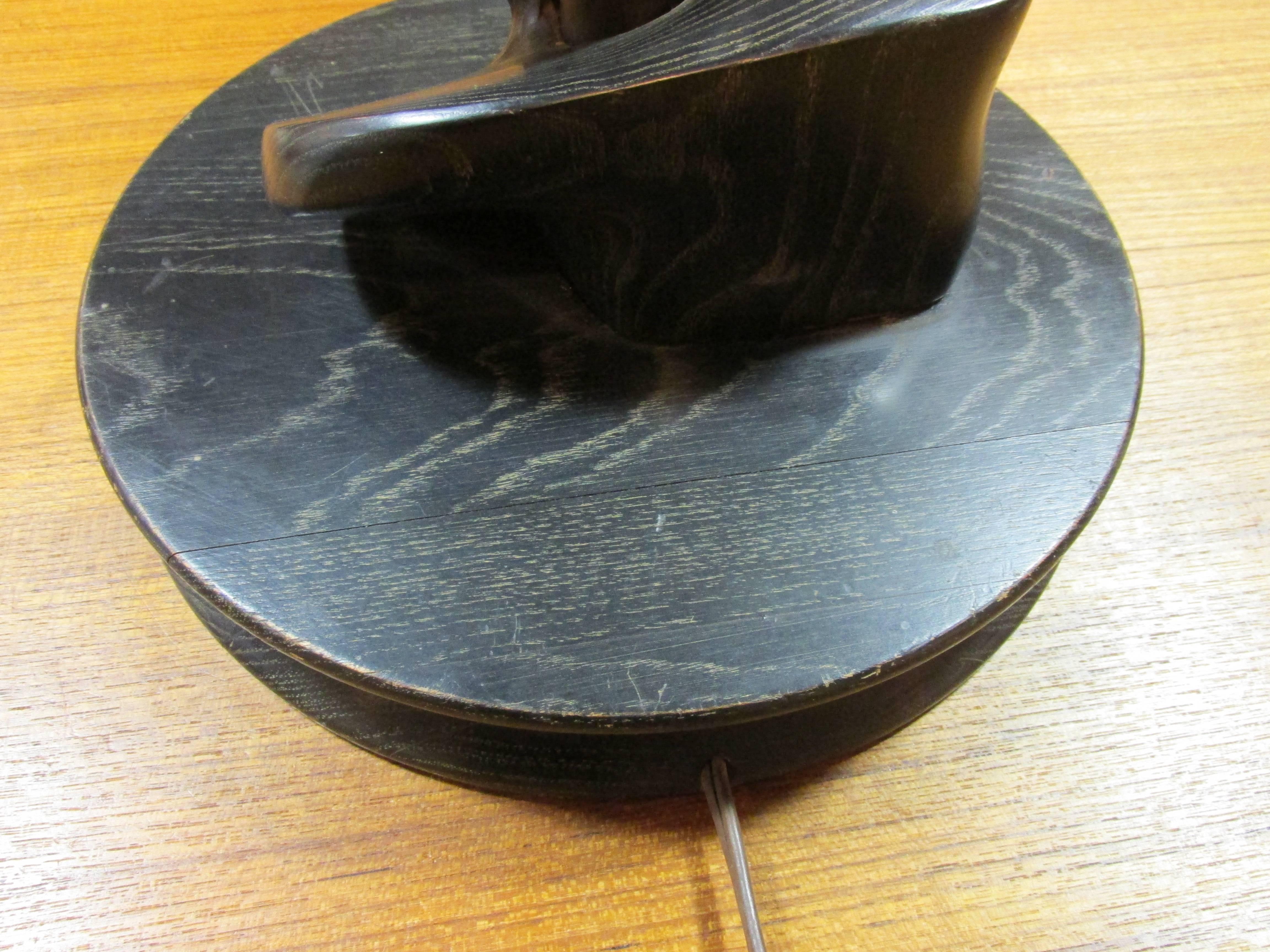 American Black Cerused Oak Table Lamp