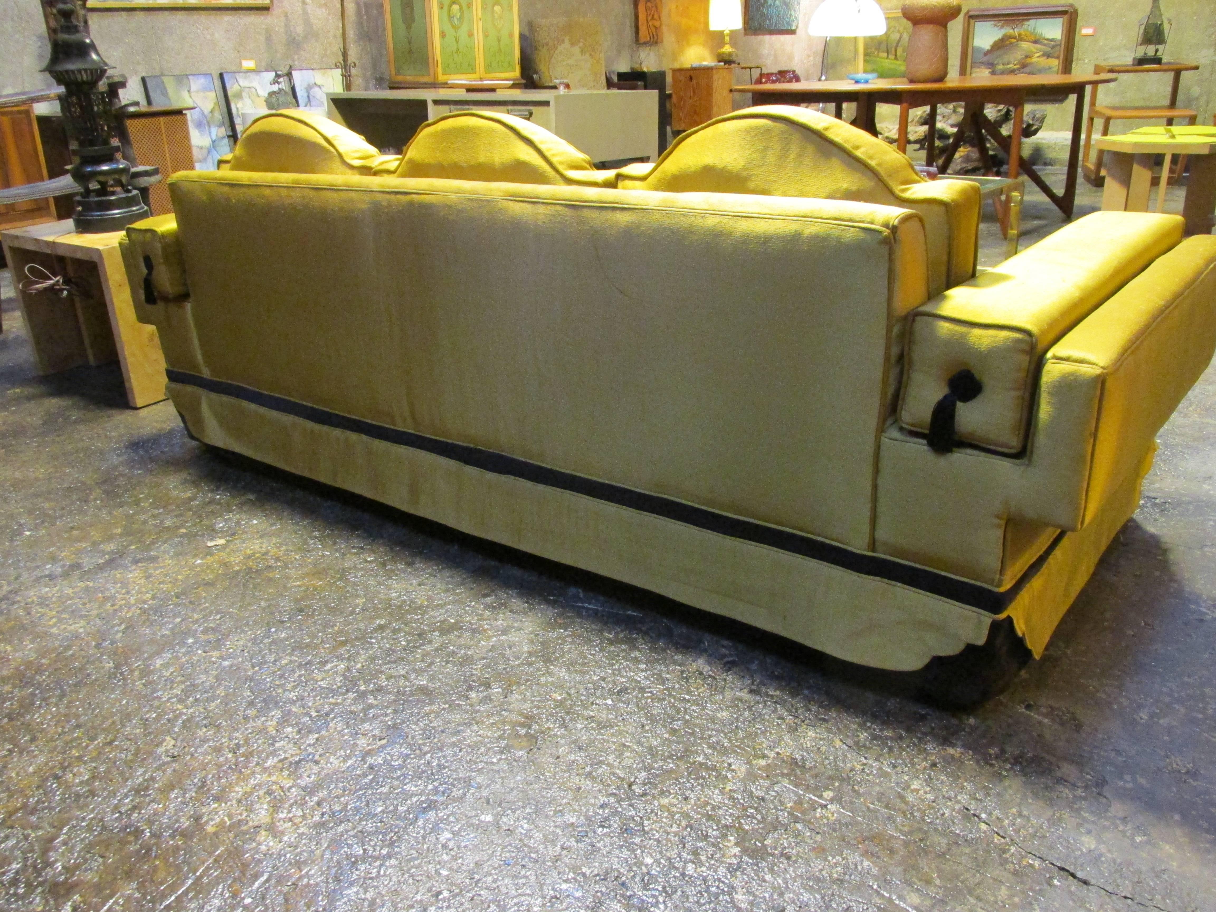 American 1950's Oriental Design Sofa Style of James Mont For Sale