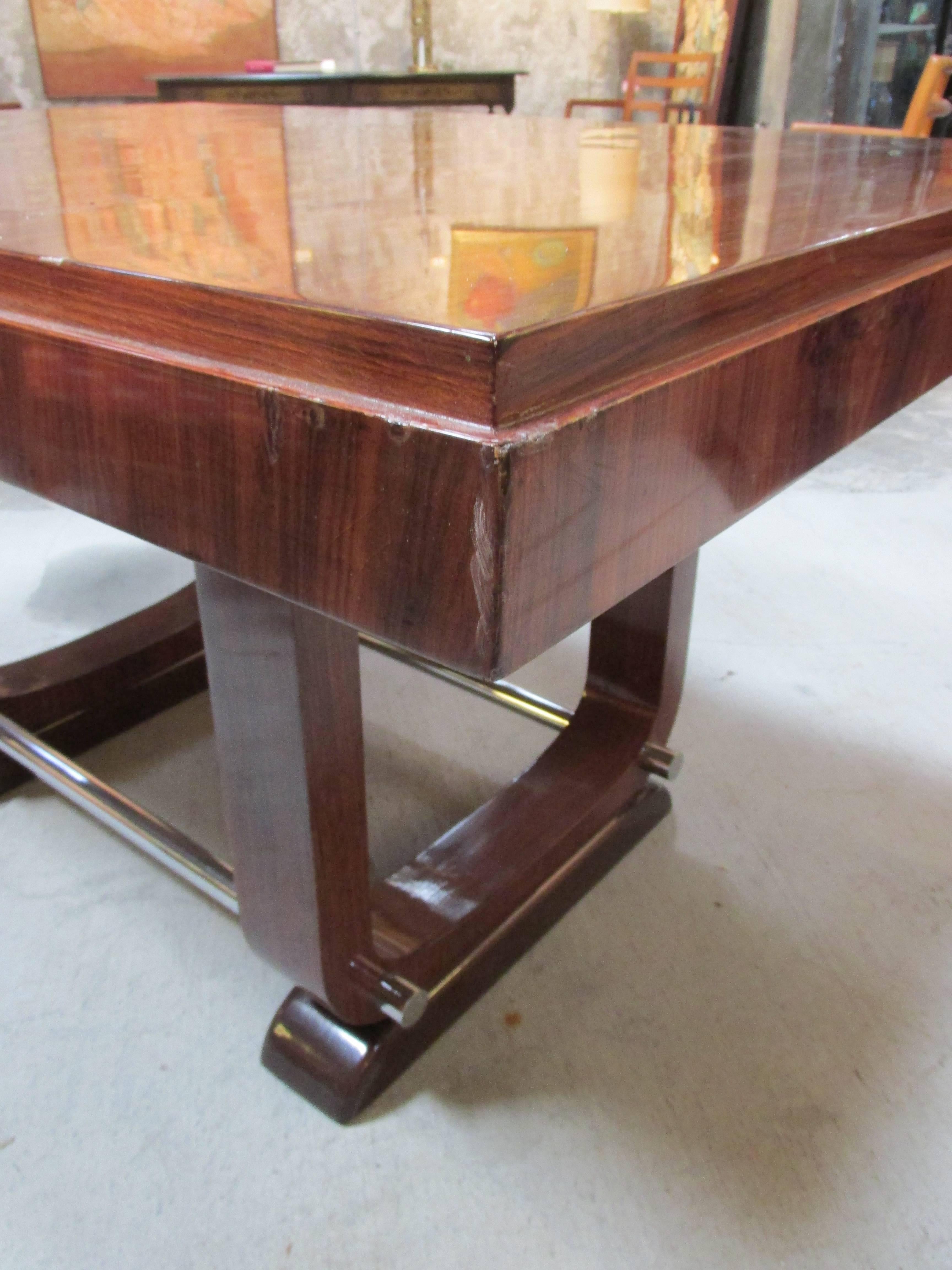 Chrome 1920's  Art Deco Dining Table For Sale