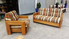 Howard Furniture Mid-Century Modern Sofa and Lounge Chair