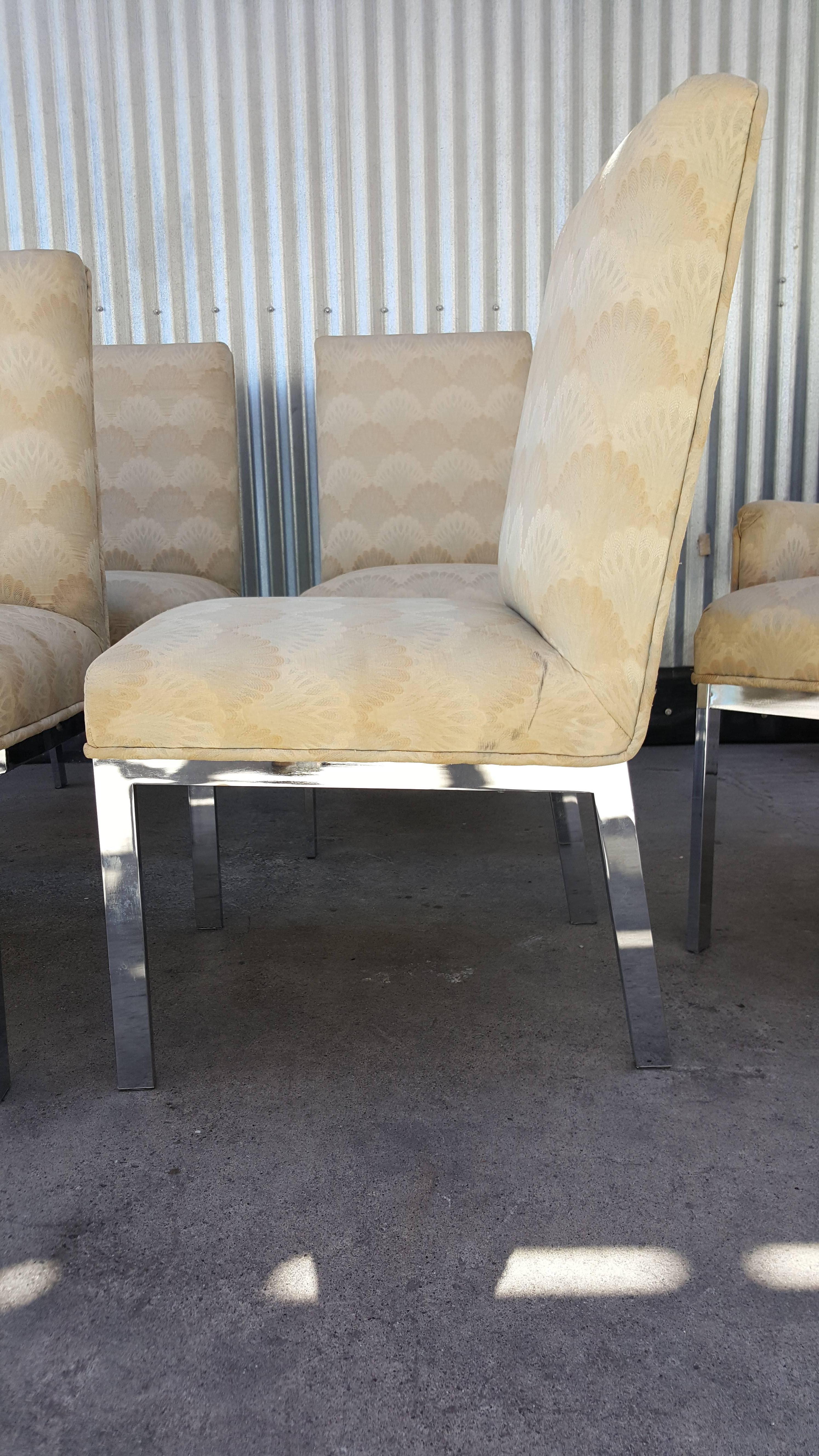 Set of Six Milo Baughman for DIA Chrome Dining Chairs In Good Condition For Sale In Fulton, CA