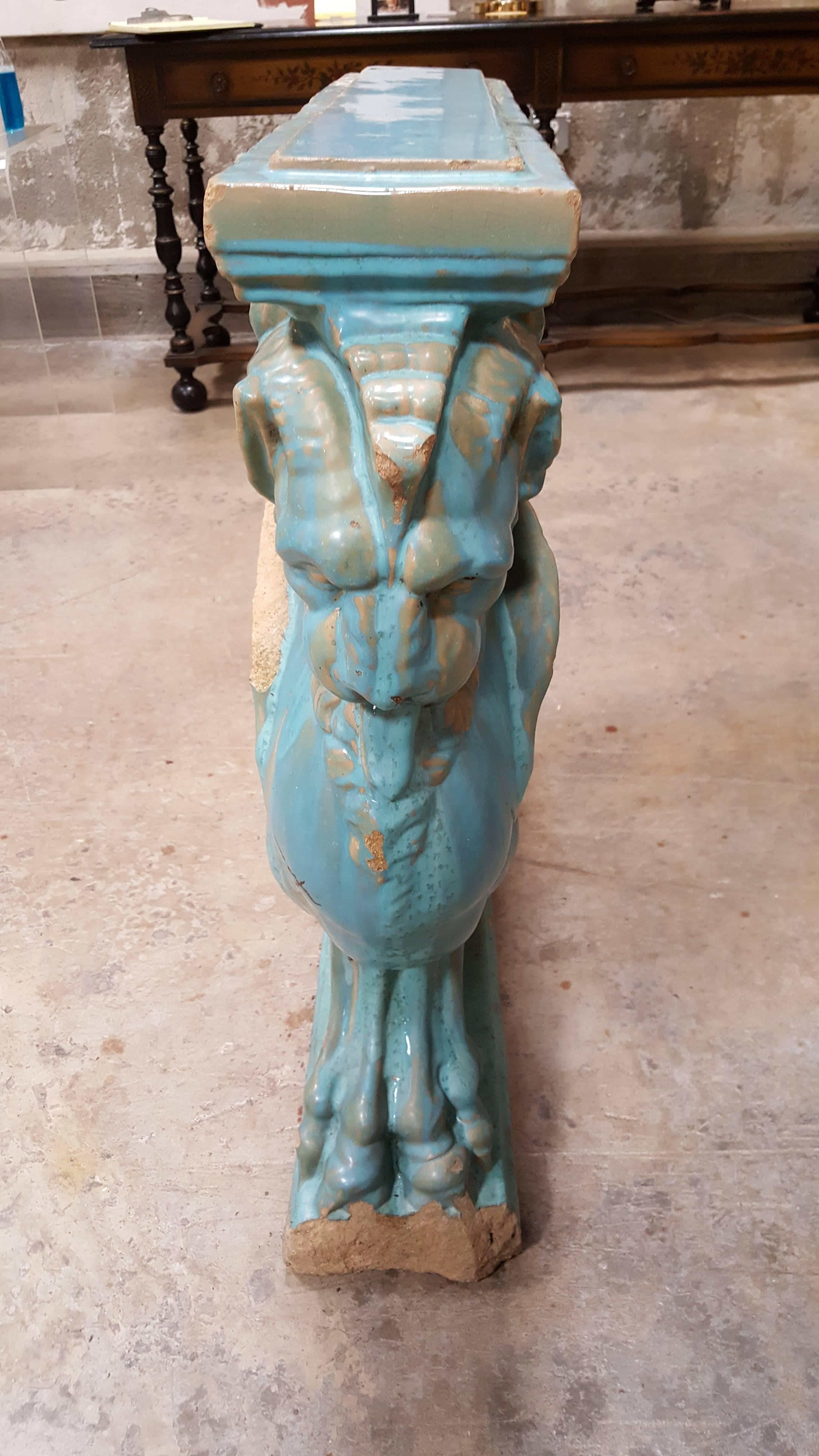 Winged Lion Pedestal by Gladding, McBean Pottery 2