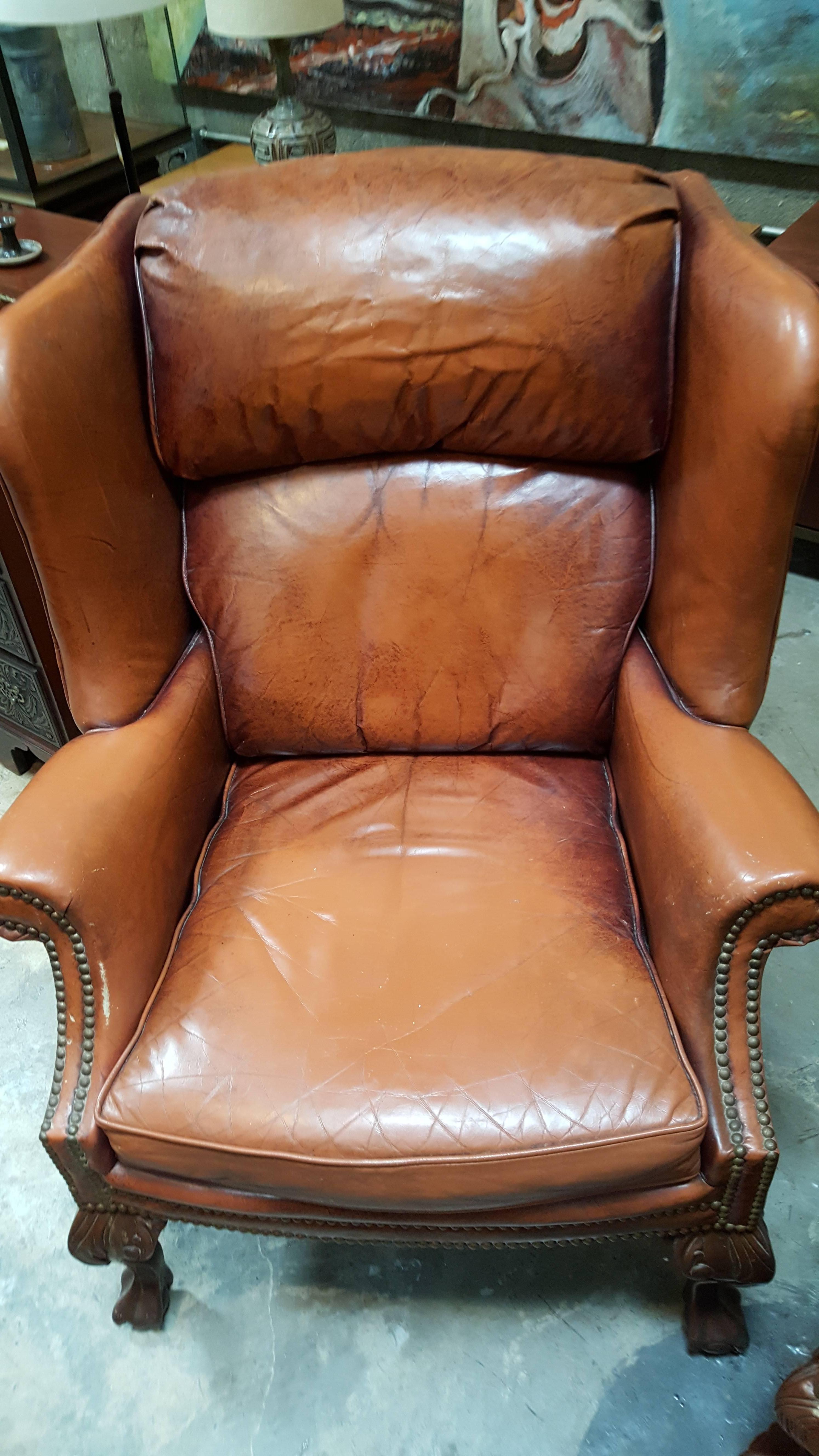 Leather Club Chairs by Schafer Brothers 1