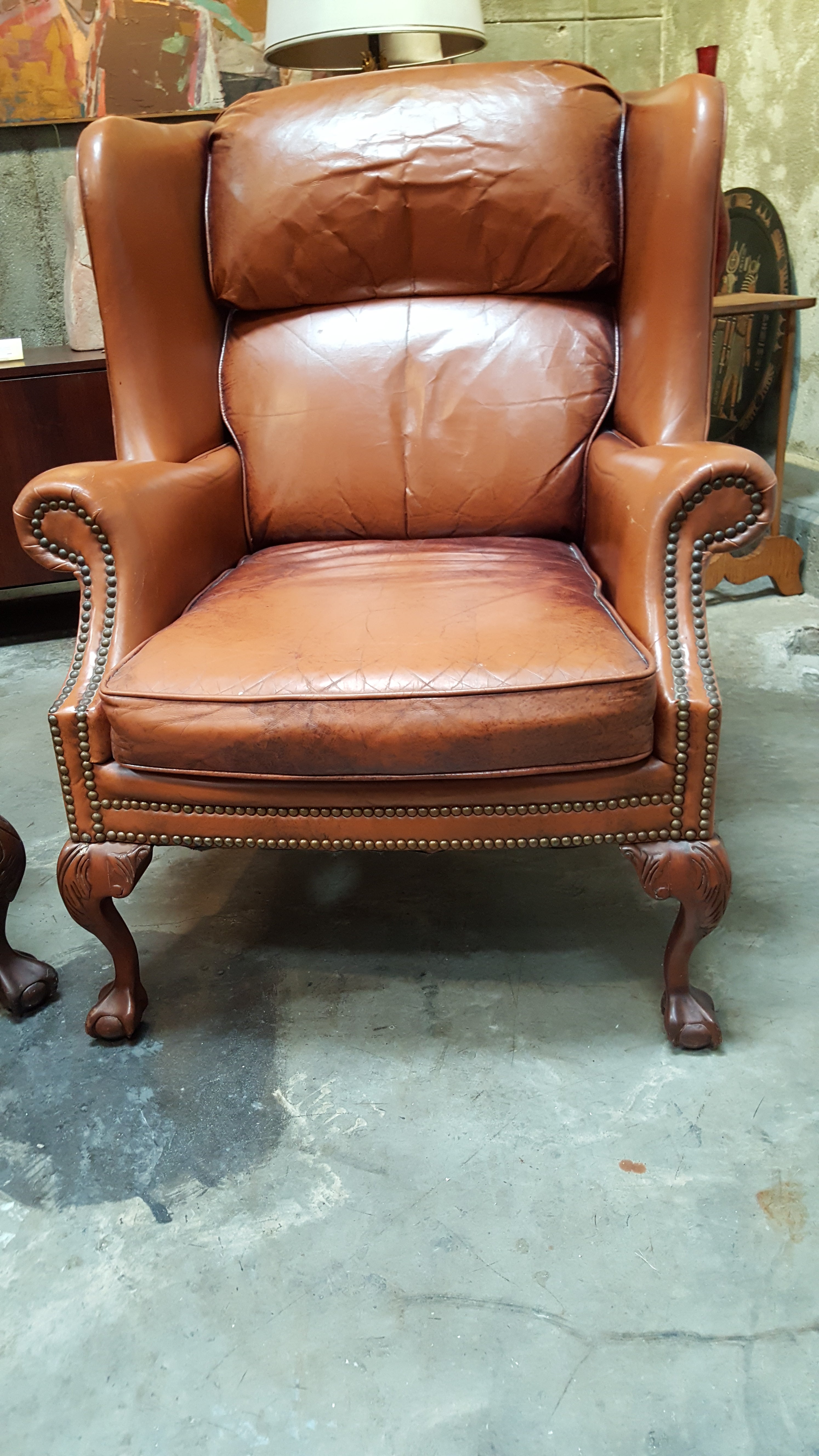 Leather Club Chairs By Schafer Brothers At 1stdibs