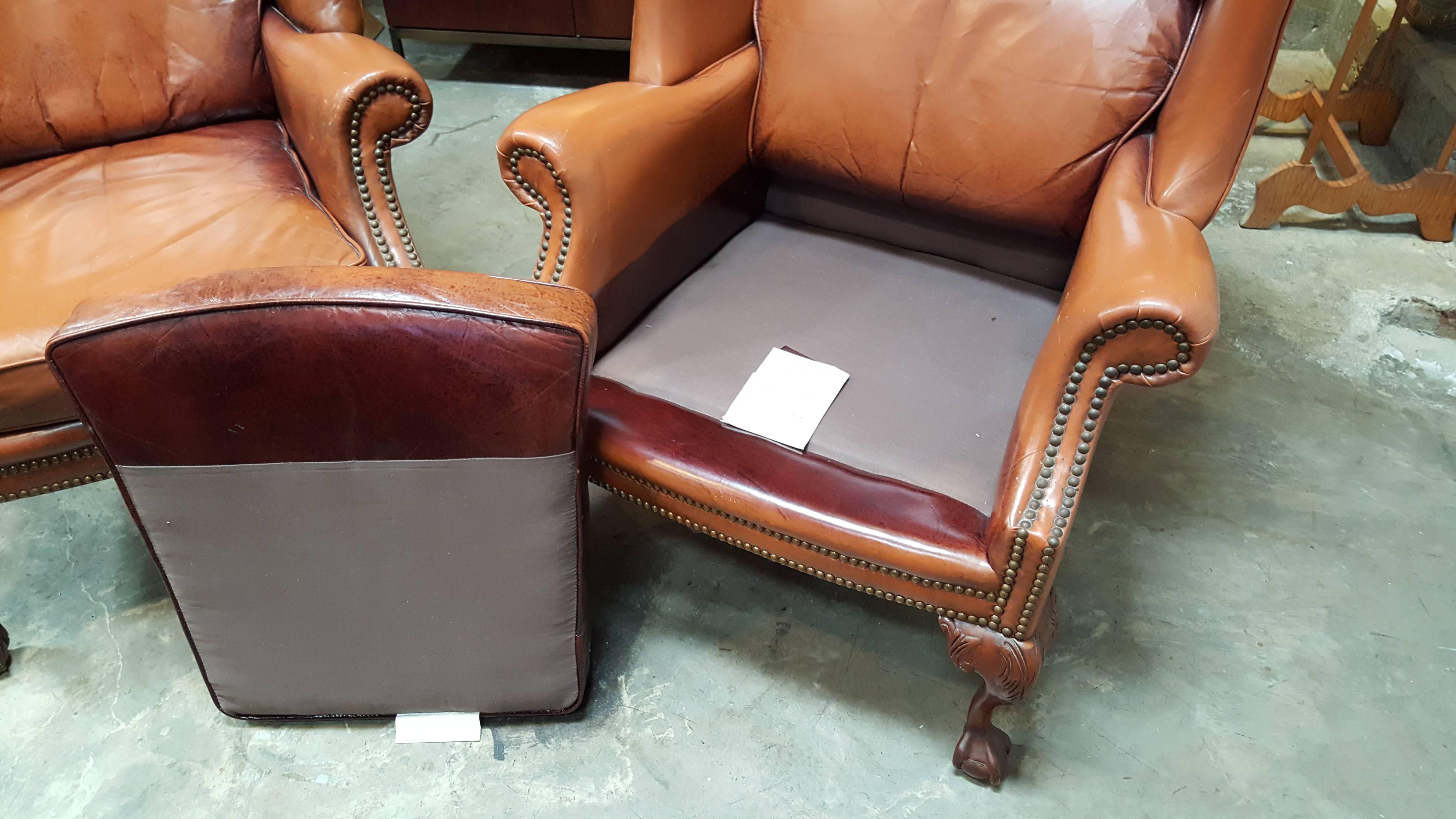Leather Club Chairs by Schafer Brothers 2