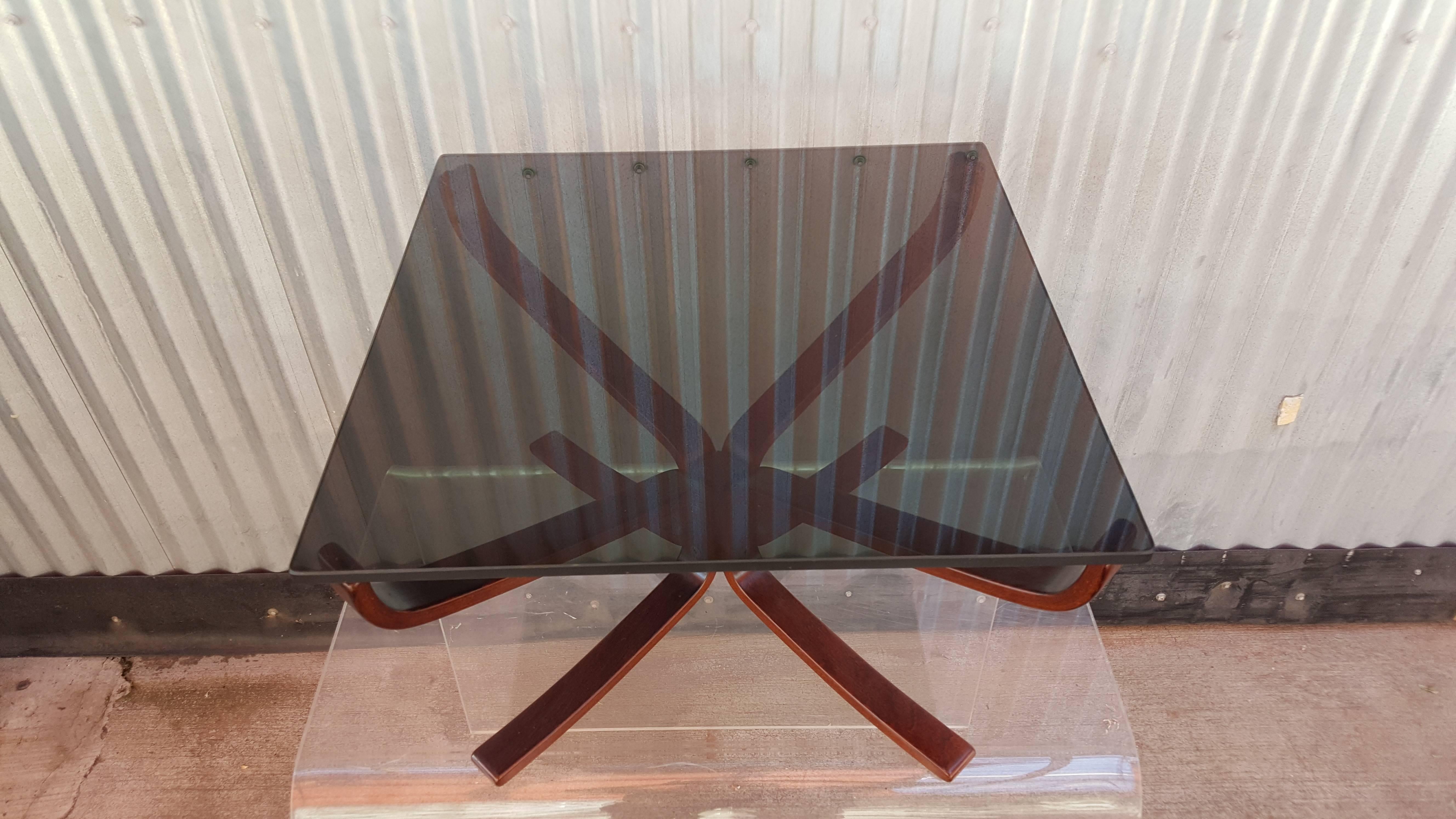 Finnish Sigurd Ressell Glass Top Coffee / End Table For Sale