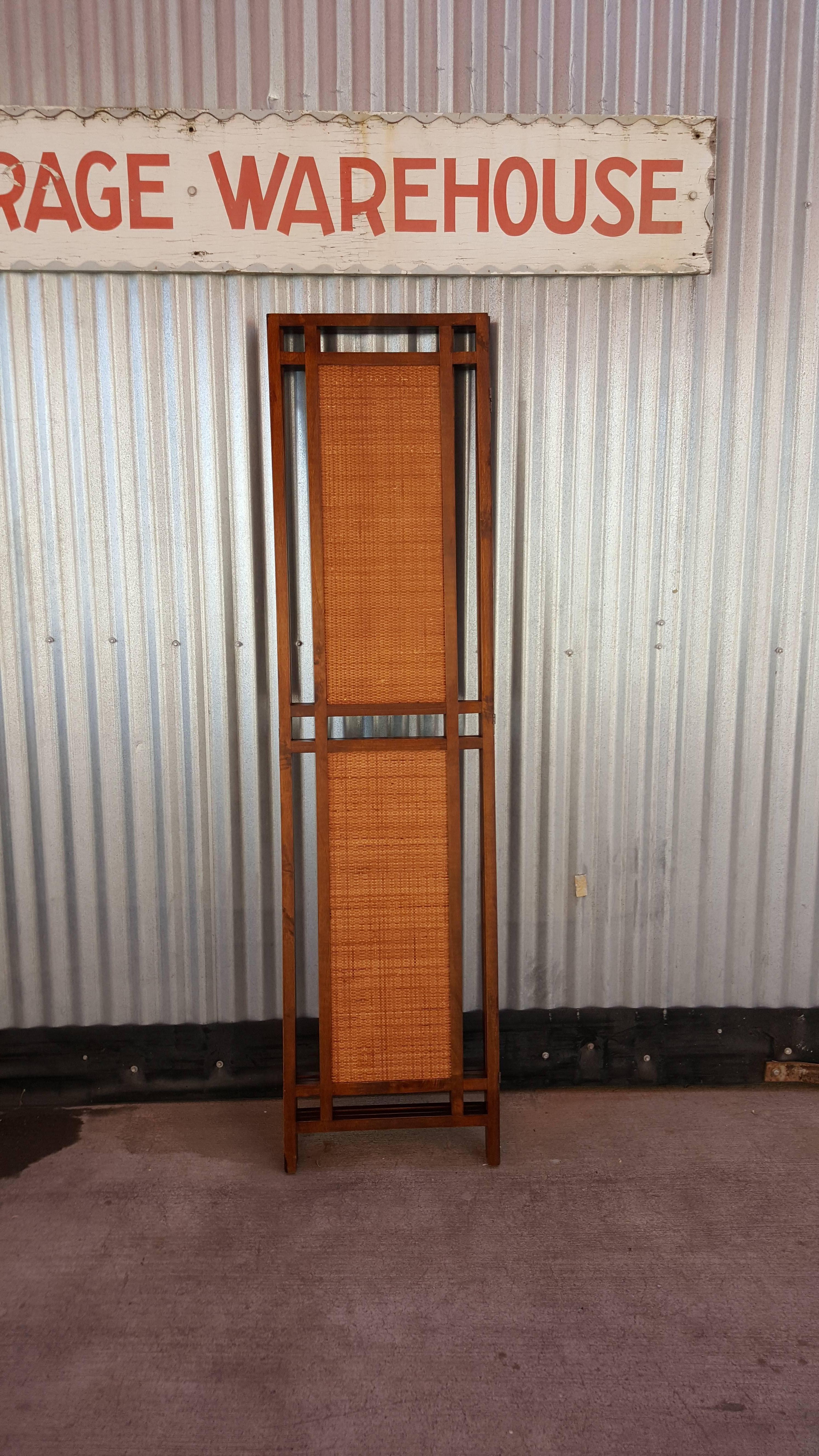 American Rattan and Wood Room Divider / Screen