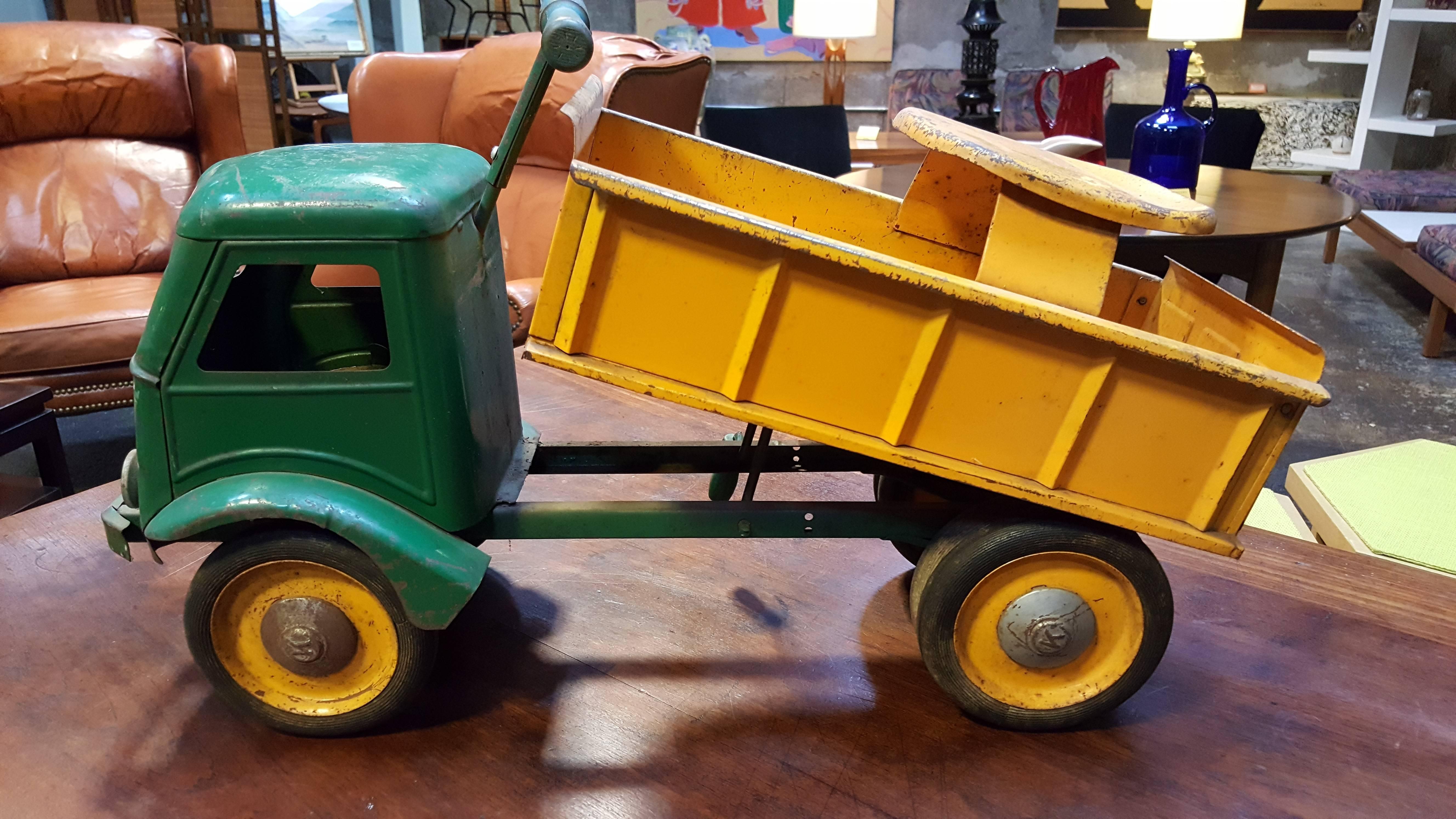 Mid-20th Century Keystone Ride-On Pressed Steel Toy Truck For Sale