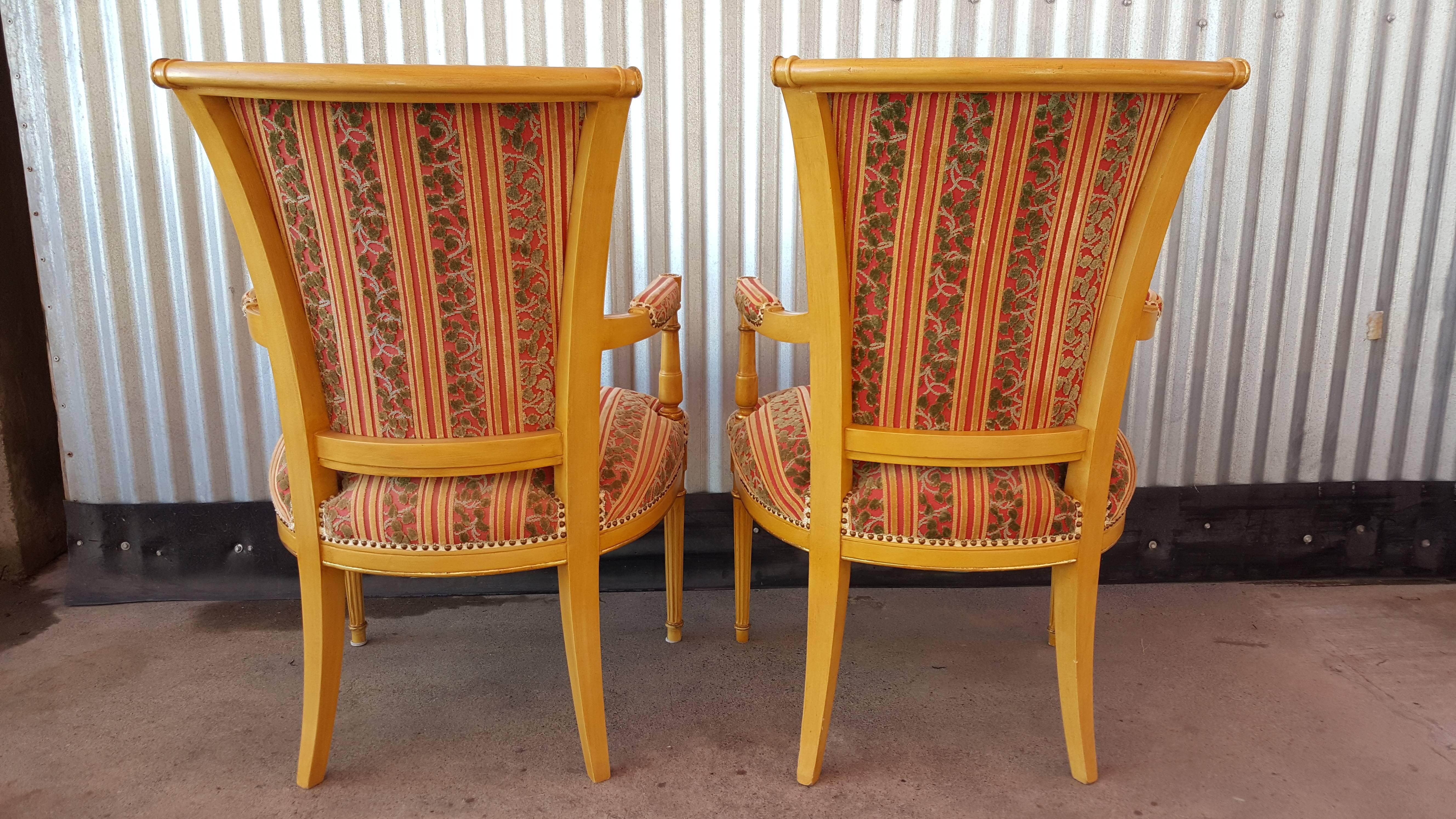 Painted Louis XVI Style Chairs by Lx Rossi