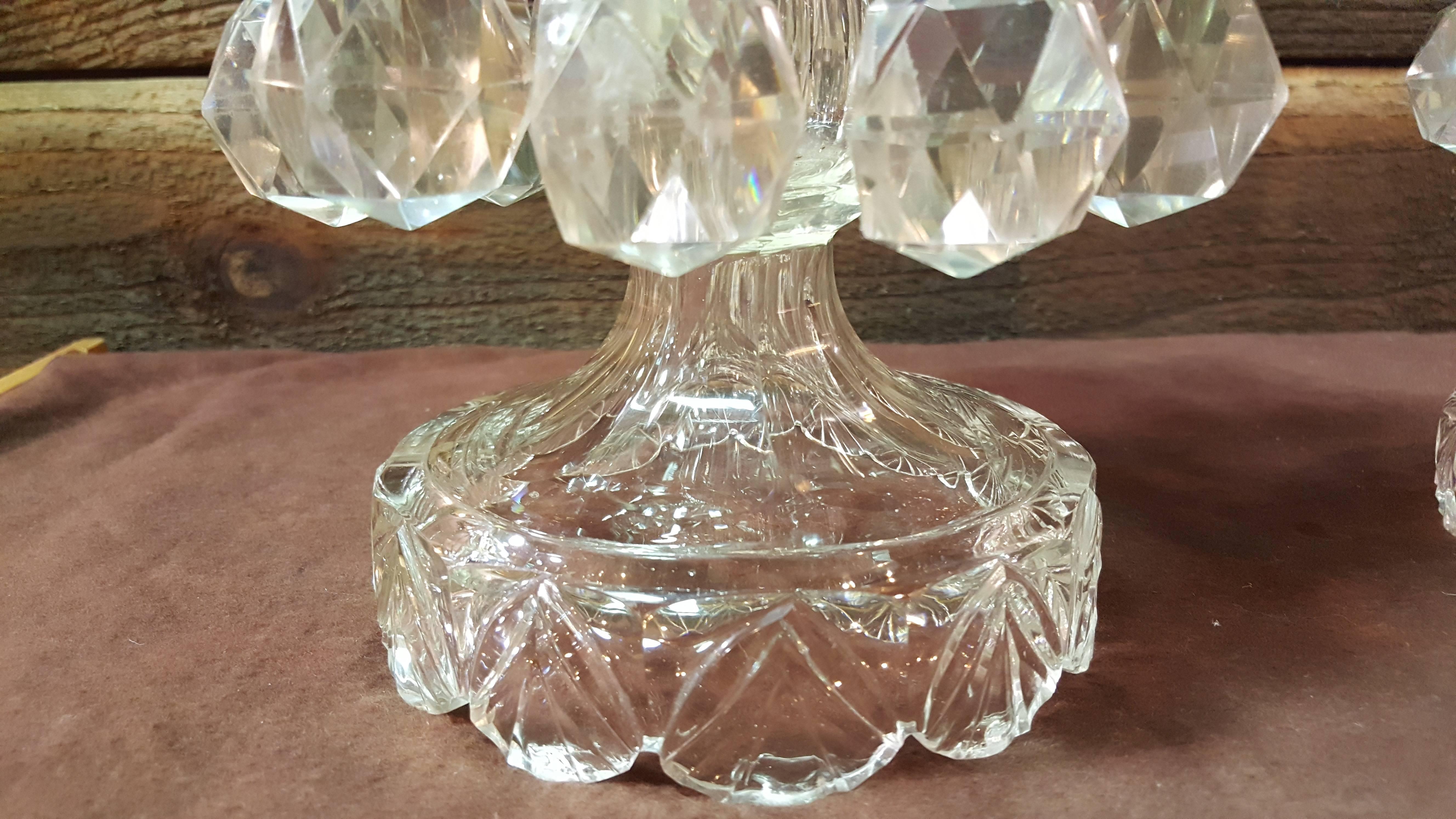 Victorian 19th Century Cut Crystal Lusters