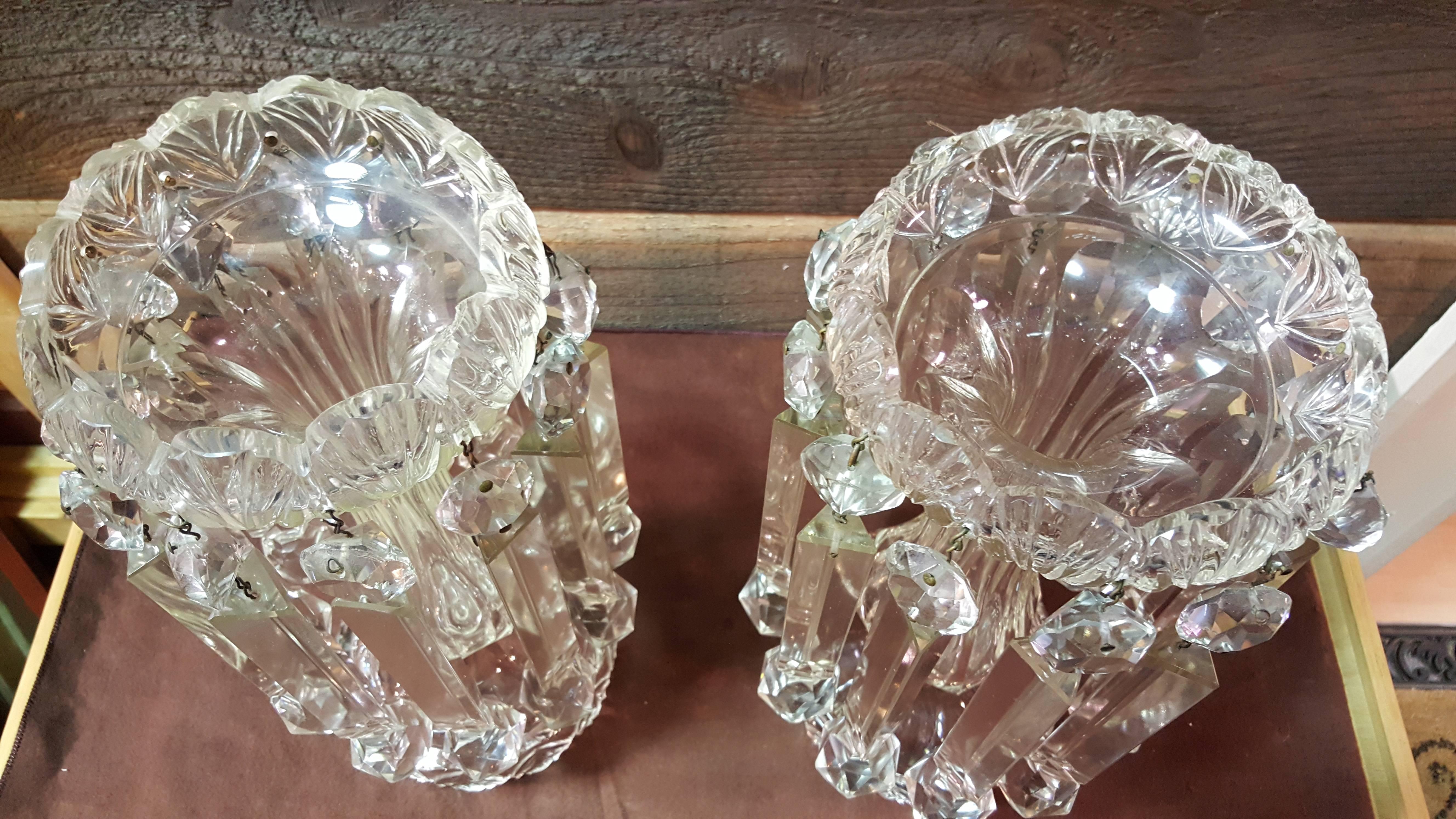 19th Century Cut Crystal Lusters 2