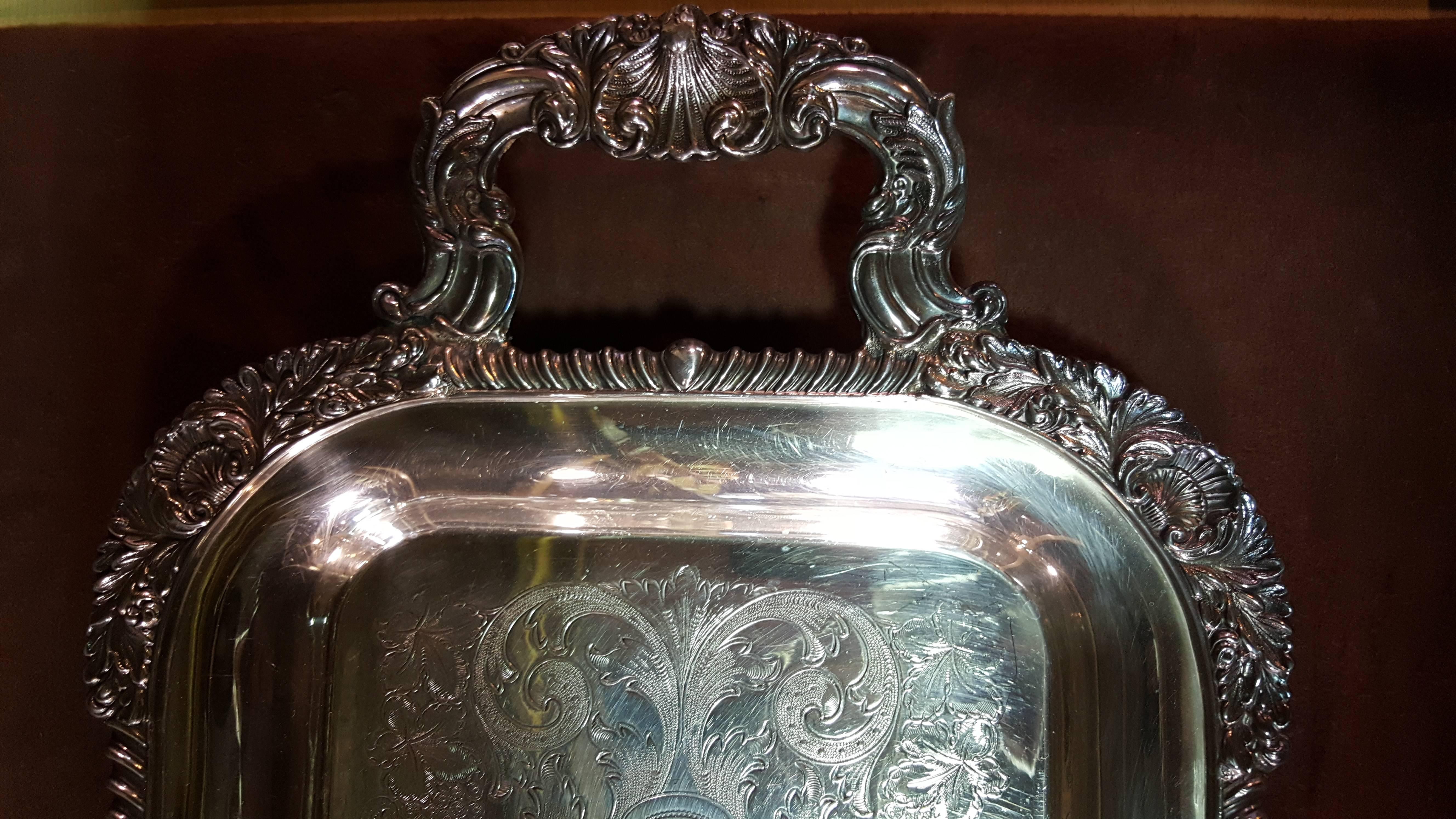Georgian Cheltenham Sheffield Handled Serving Tray