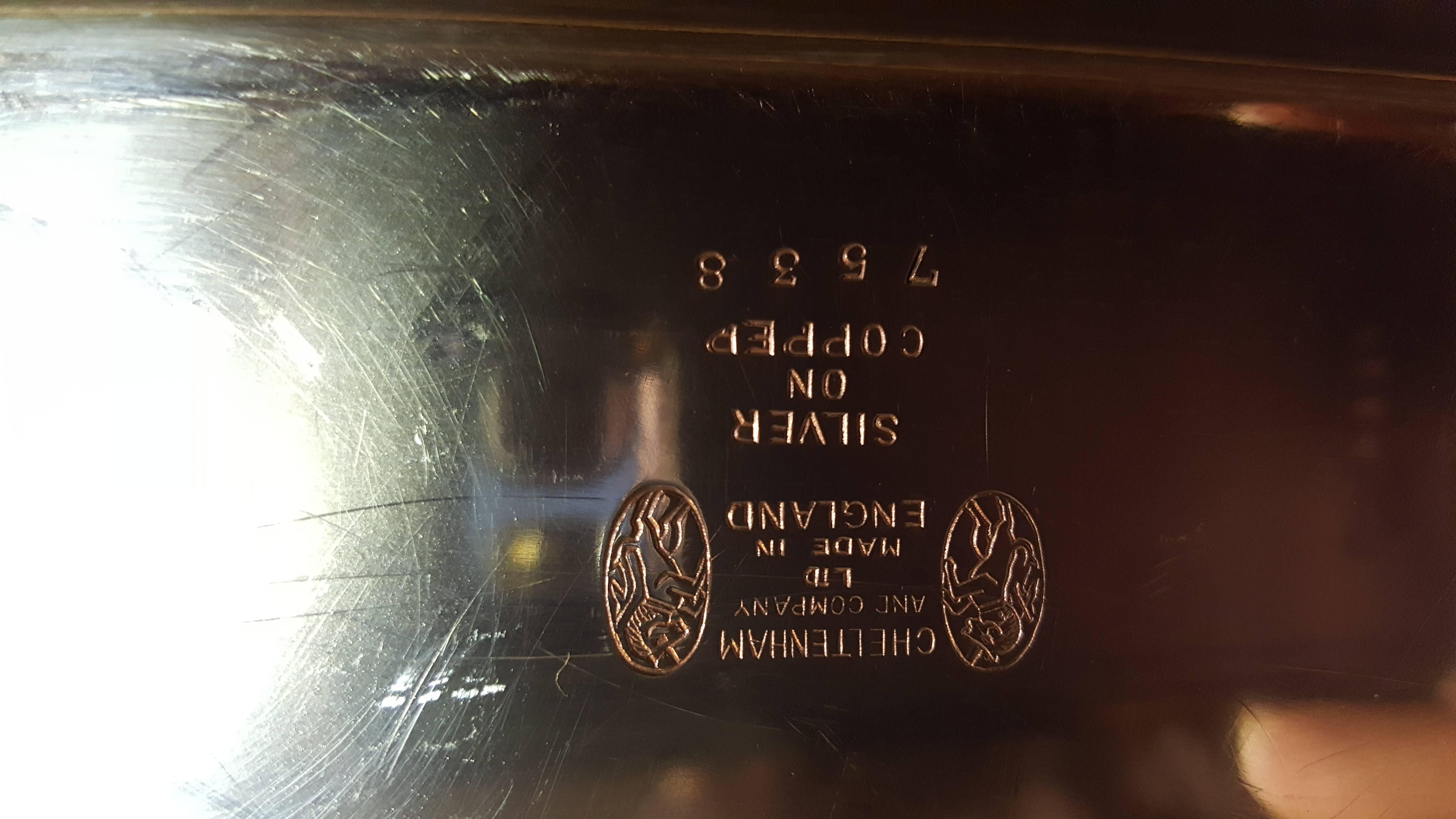 Silver Plate Cheltenham Sheffield Handled Serving Tray