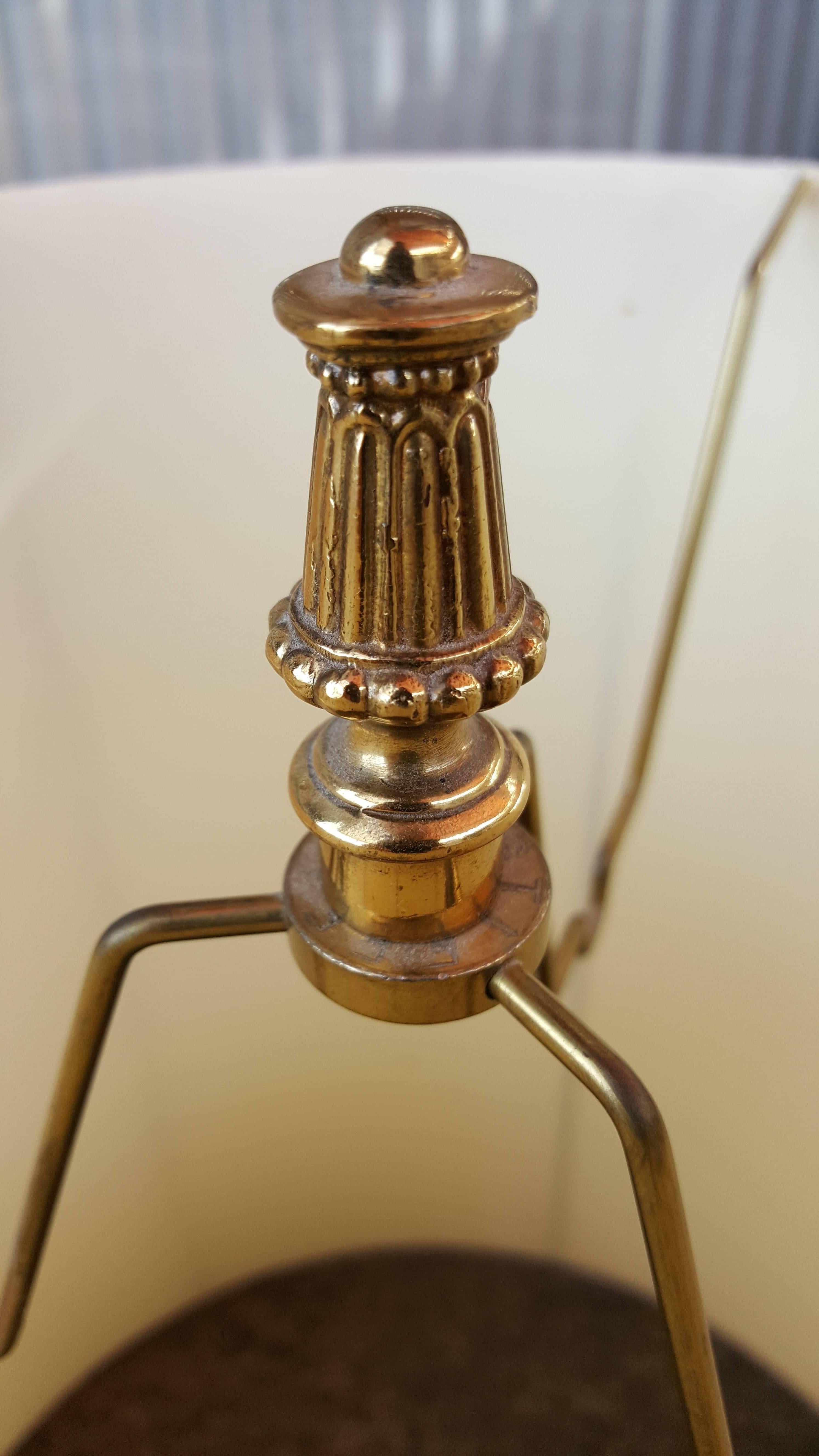 Stiffel Brass and Glass Table Lamps For Sale 3