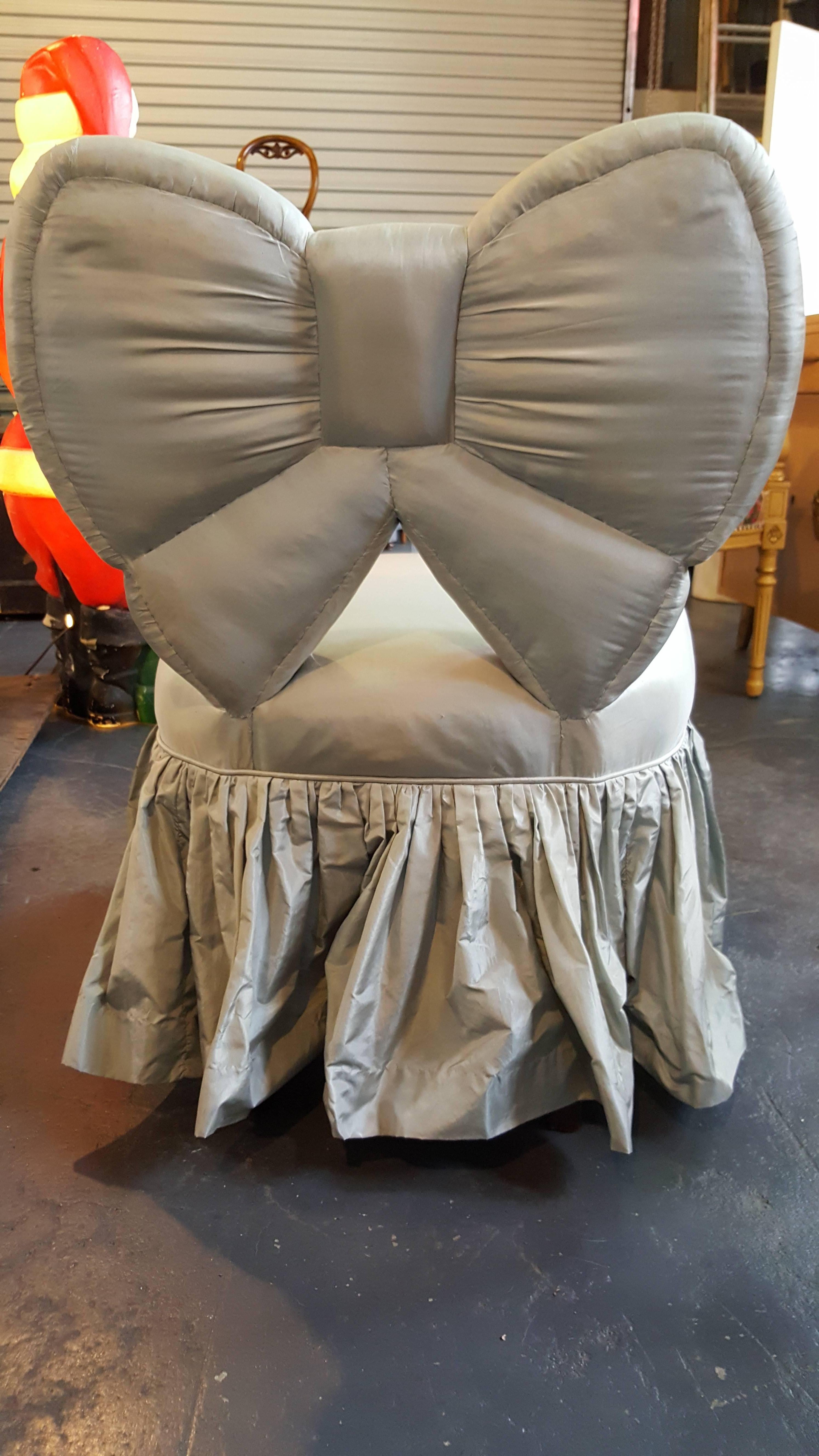 Victorian Unique Slipper Chair with Bow Backrest For Sale