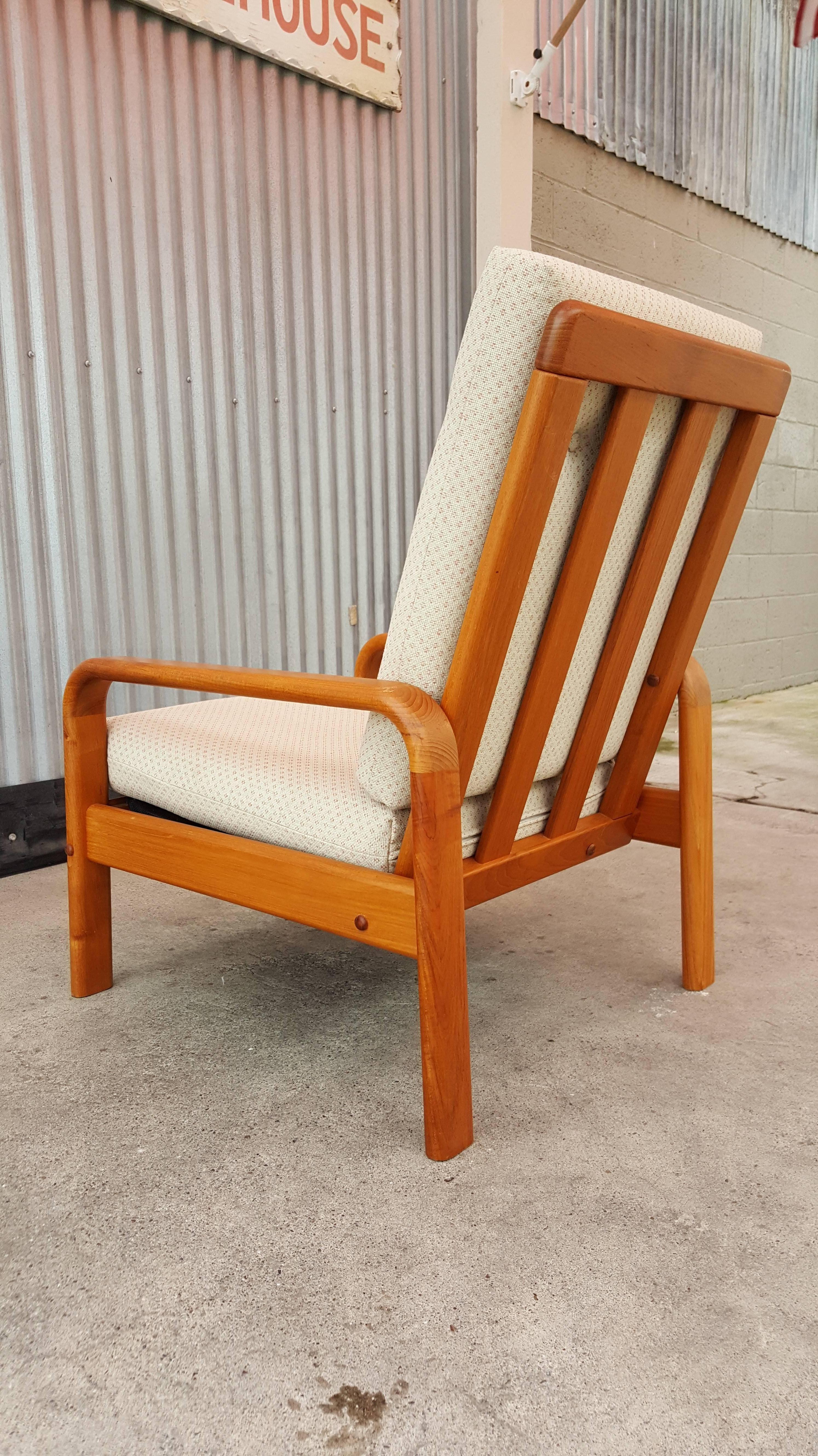 Late 20th Century Danish Modern High Back Lounge Chair For Sale