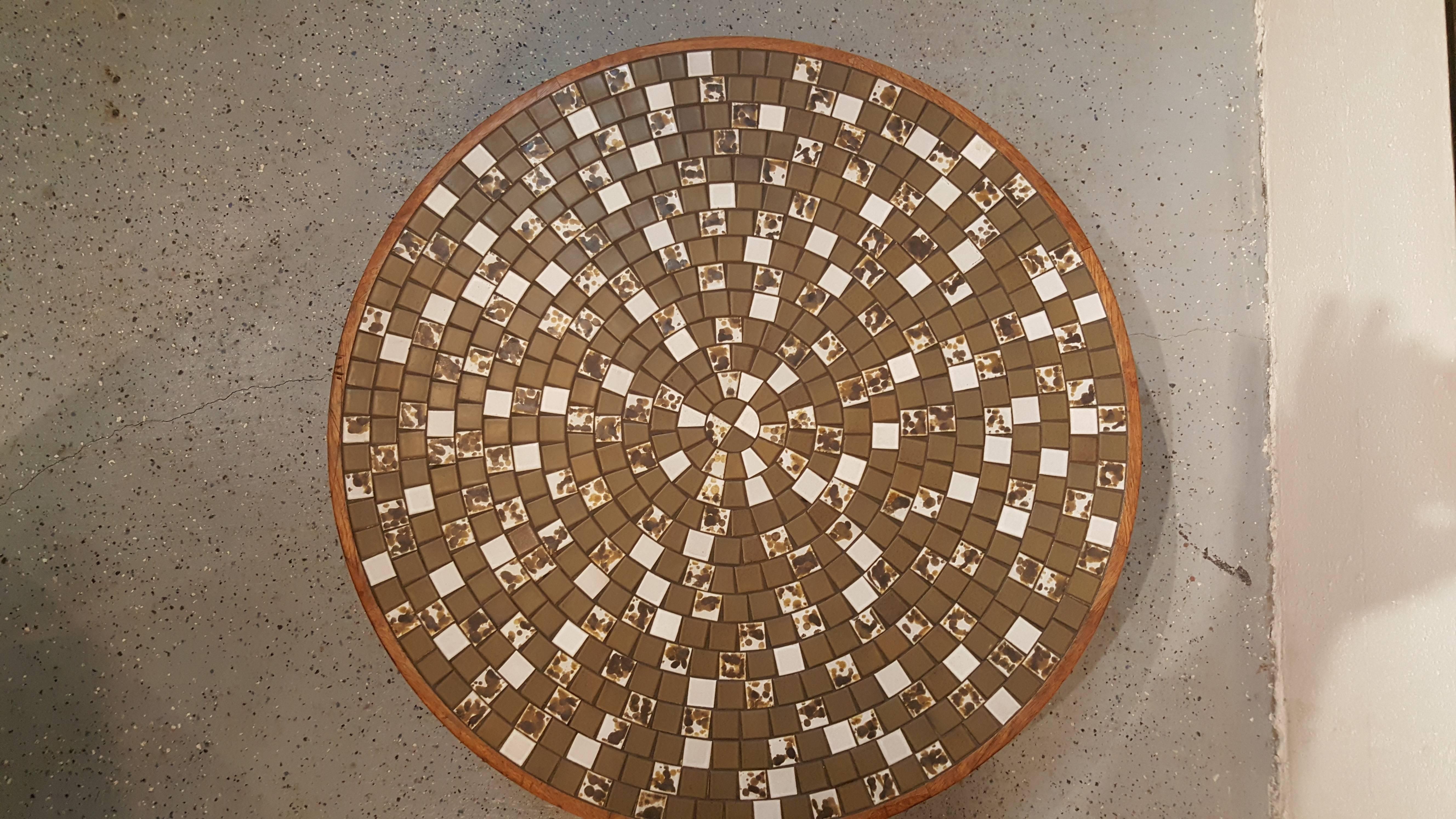 American Circular Mosaic Tile Coffee Table by Gordon and Jane Martz For Sale