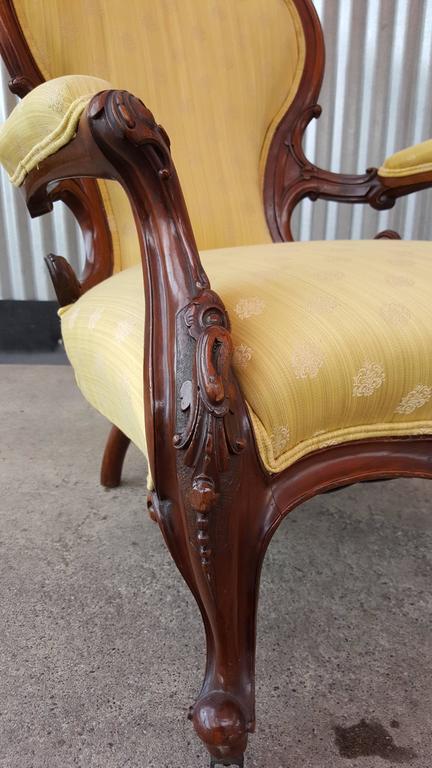 19th century hand carved victorian parlor chair for sale at 1stdibs