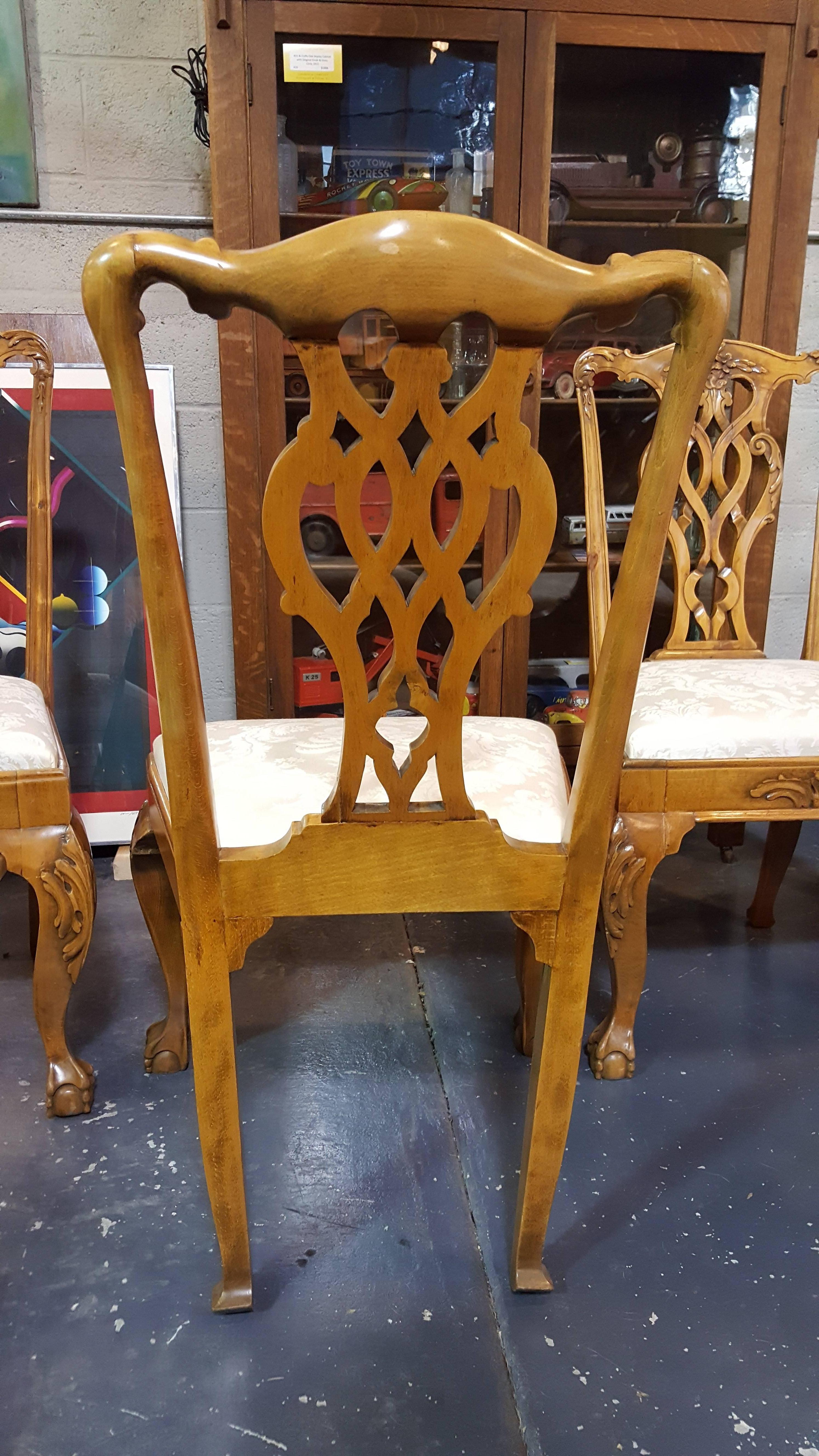 Early 20th Century Chippendale Style Dining Chairs In Good Condition In Fulton, CA