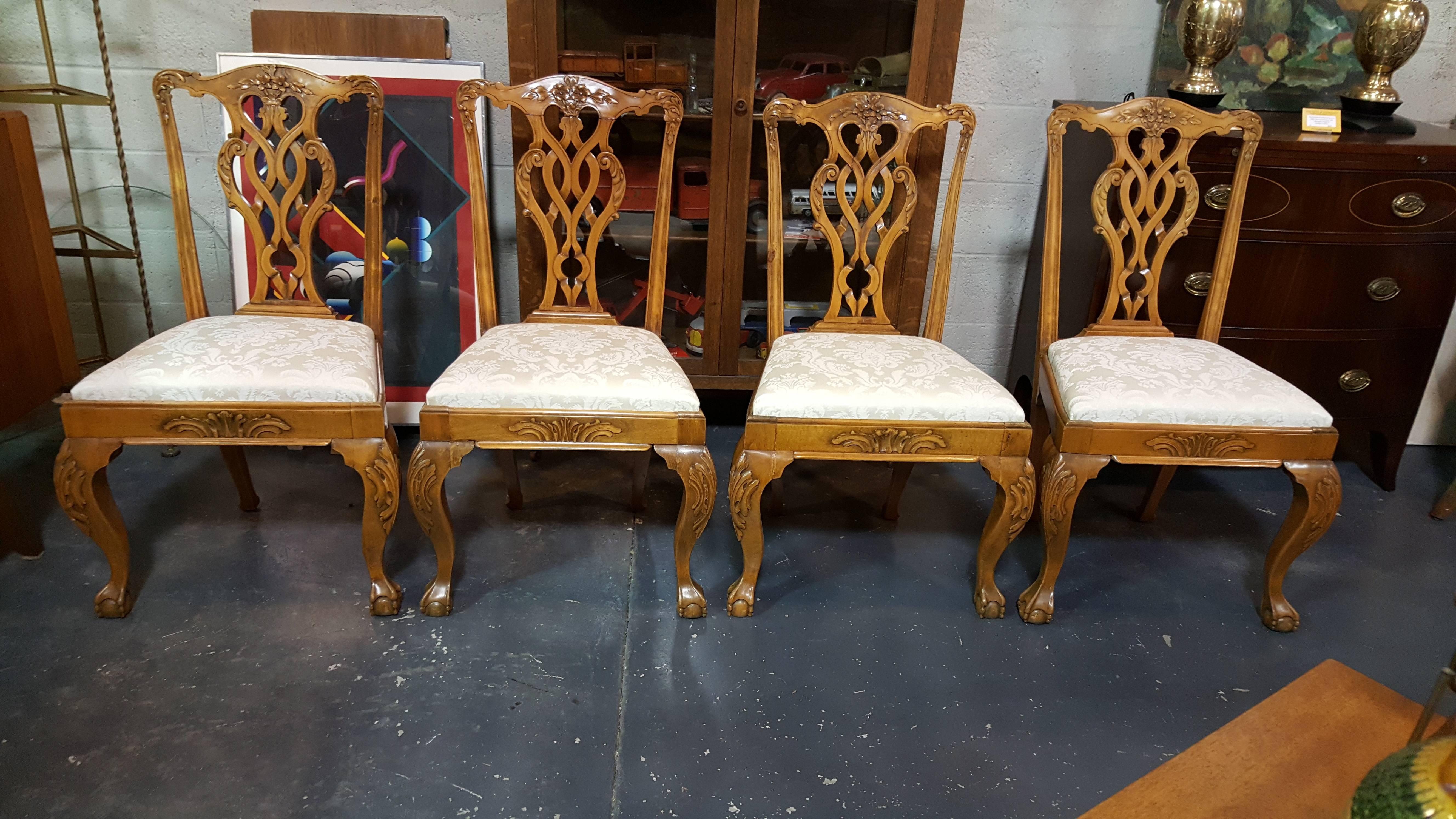Early 20th Century Chippendale Style Dining Chairs 7