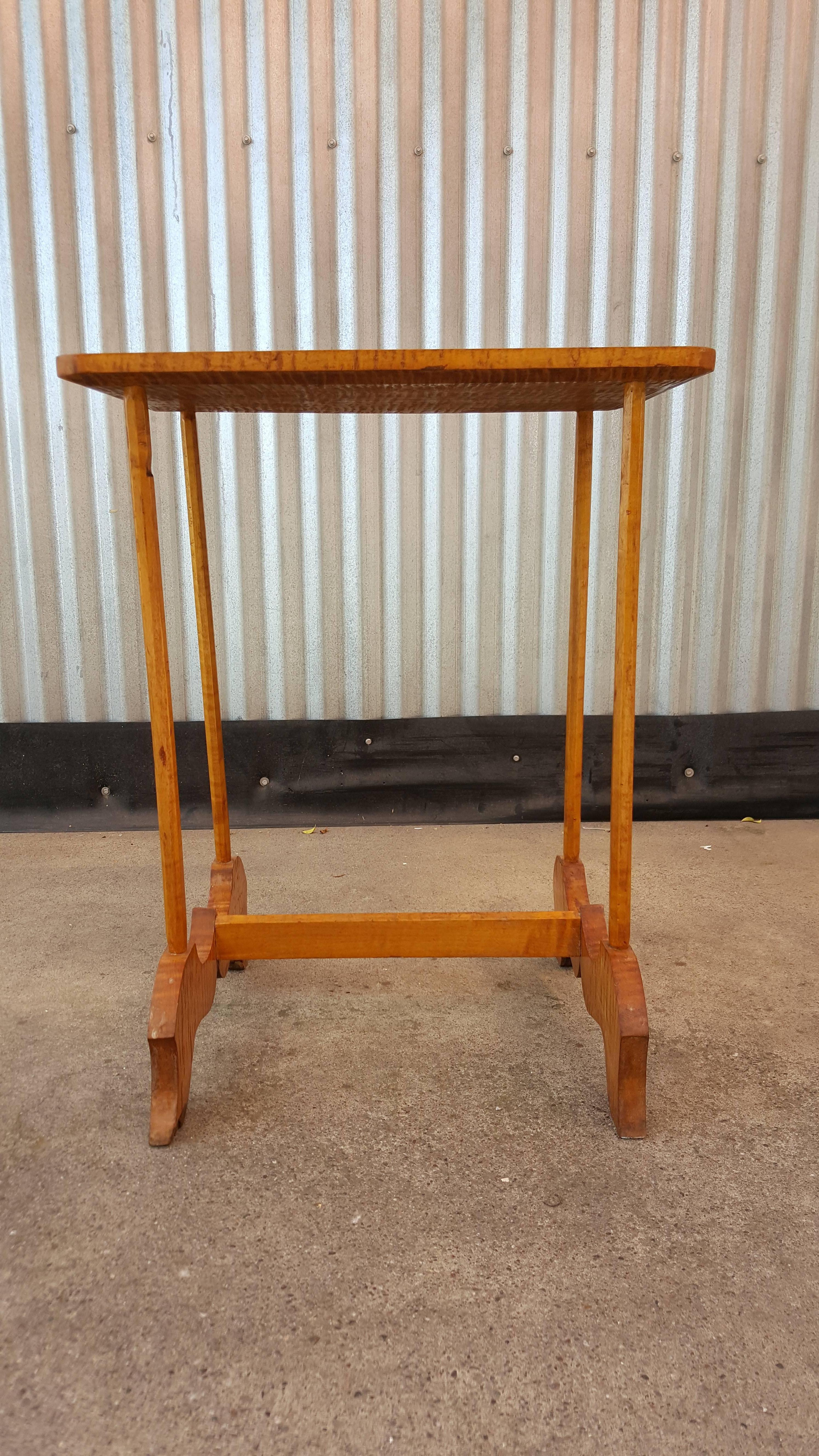 Tiger Maple Folk Art End Table For Sale 1