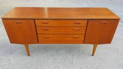 Teak Credenza with Flip-Down Dry Bar