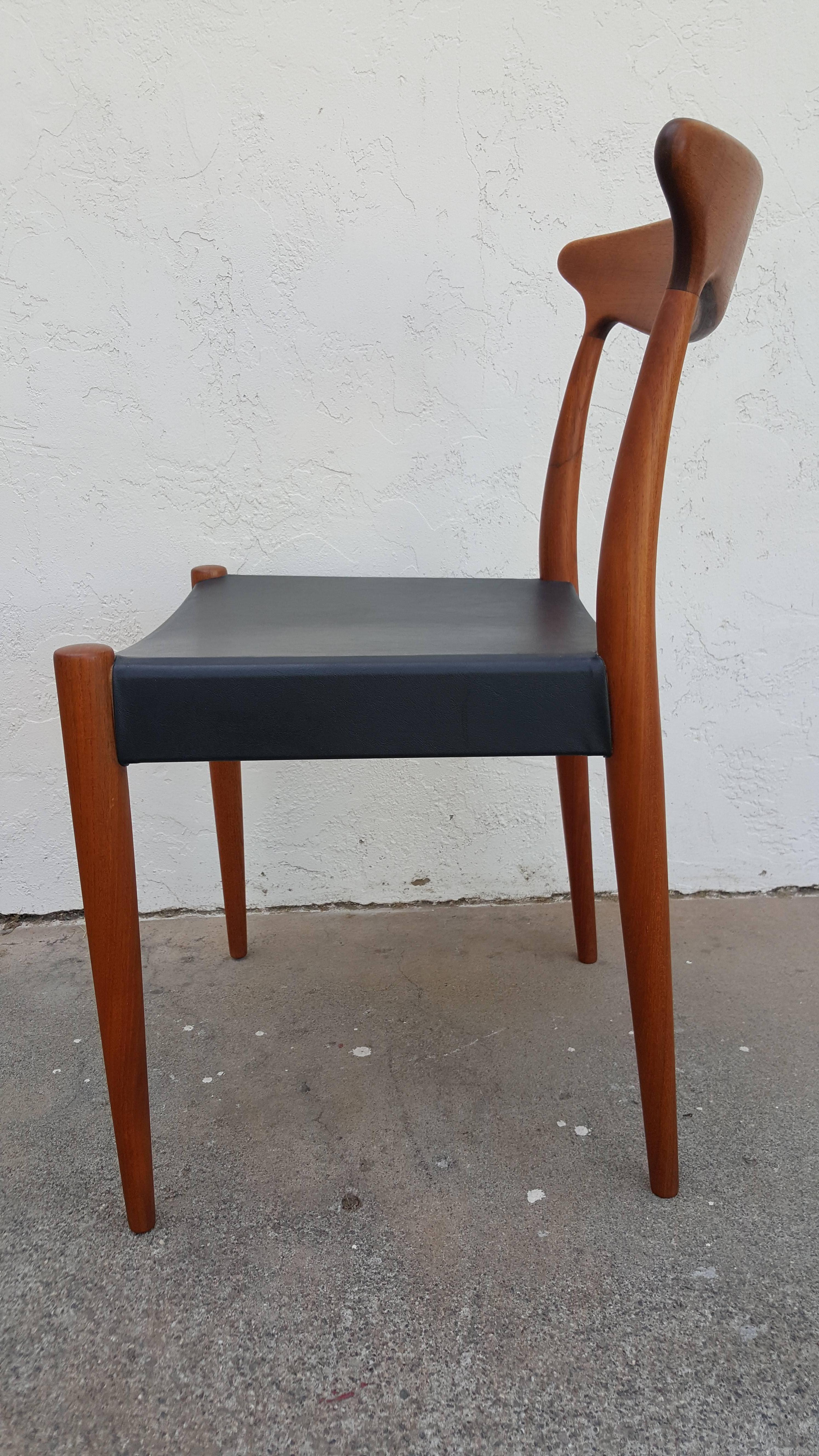 Scandinavian Modern Arne Hovmand Olsen Teak Danish Modern Dining Chairs