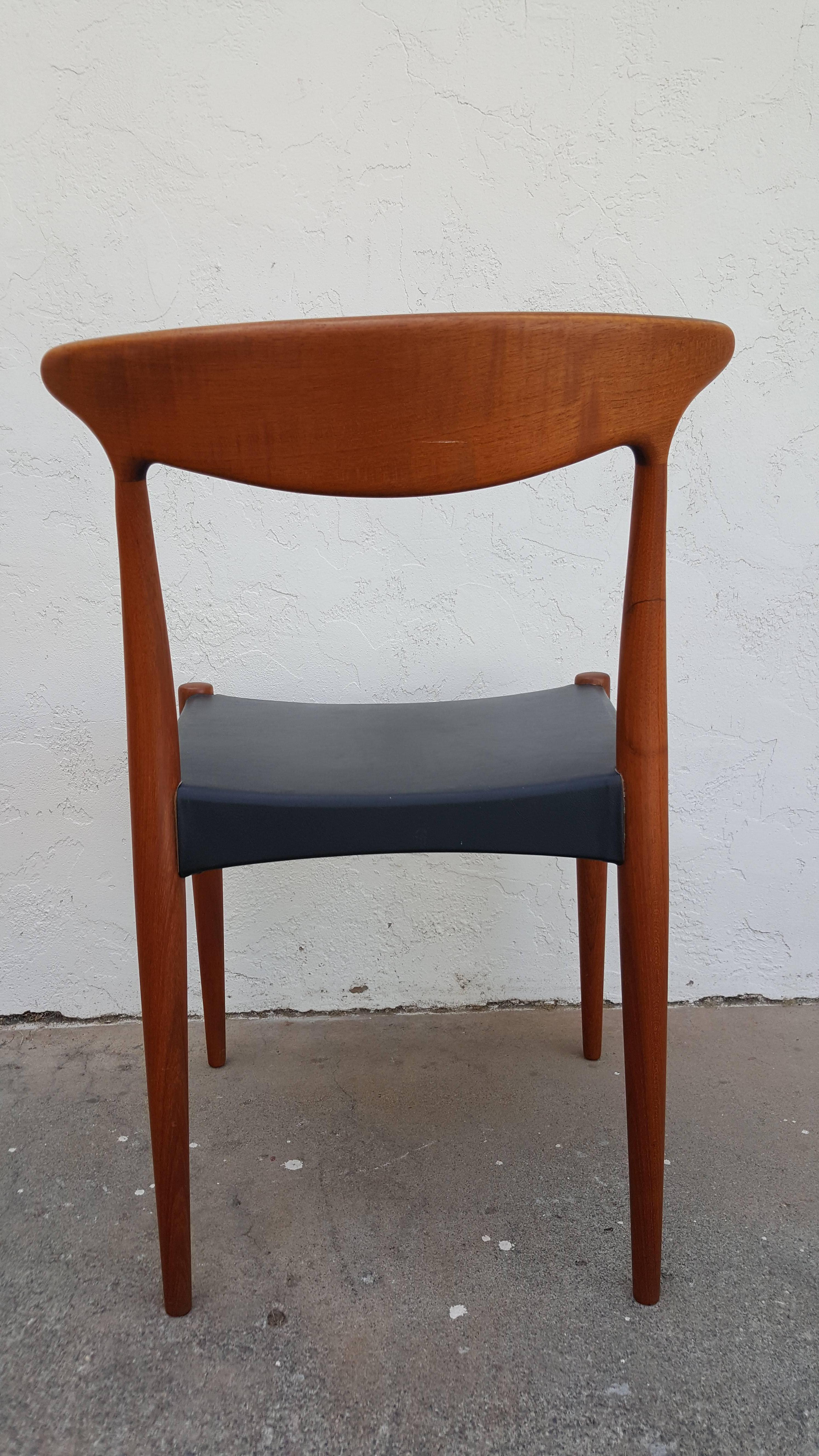 Arne Hovmand Olsen Teak Danish Modern Dining Chairs In Excellent Condition In Fulton, CA