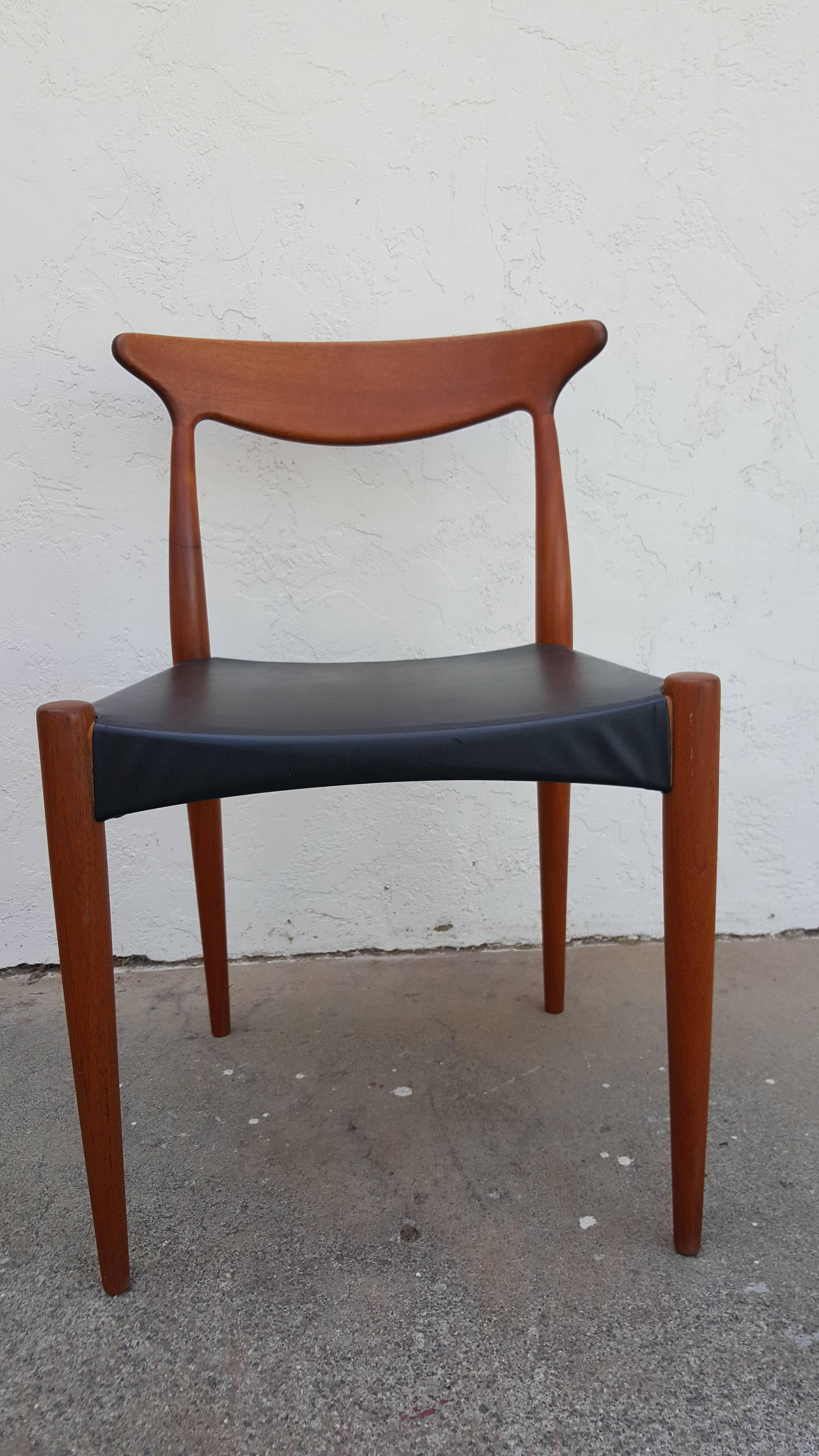 20th Century Arne Hovmand Olsen Teak Danish Modern Dining Chairs