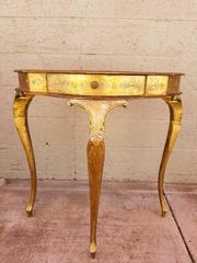 Venetian Lacquered and Painted Demilune Table
