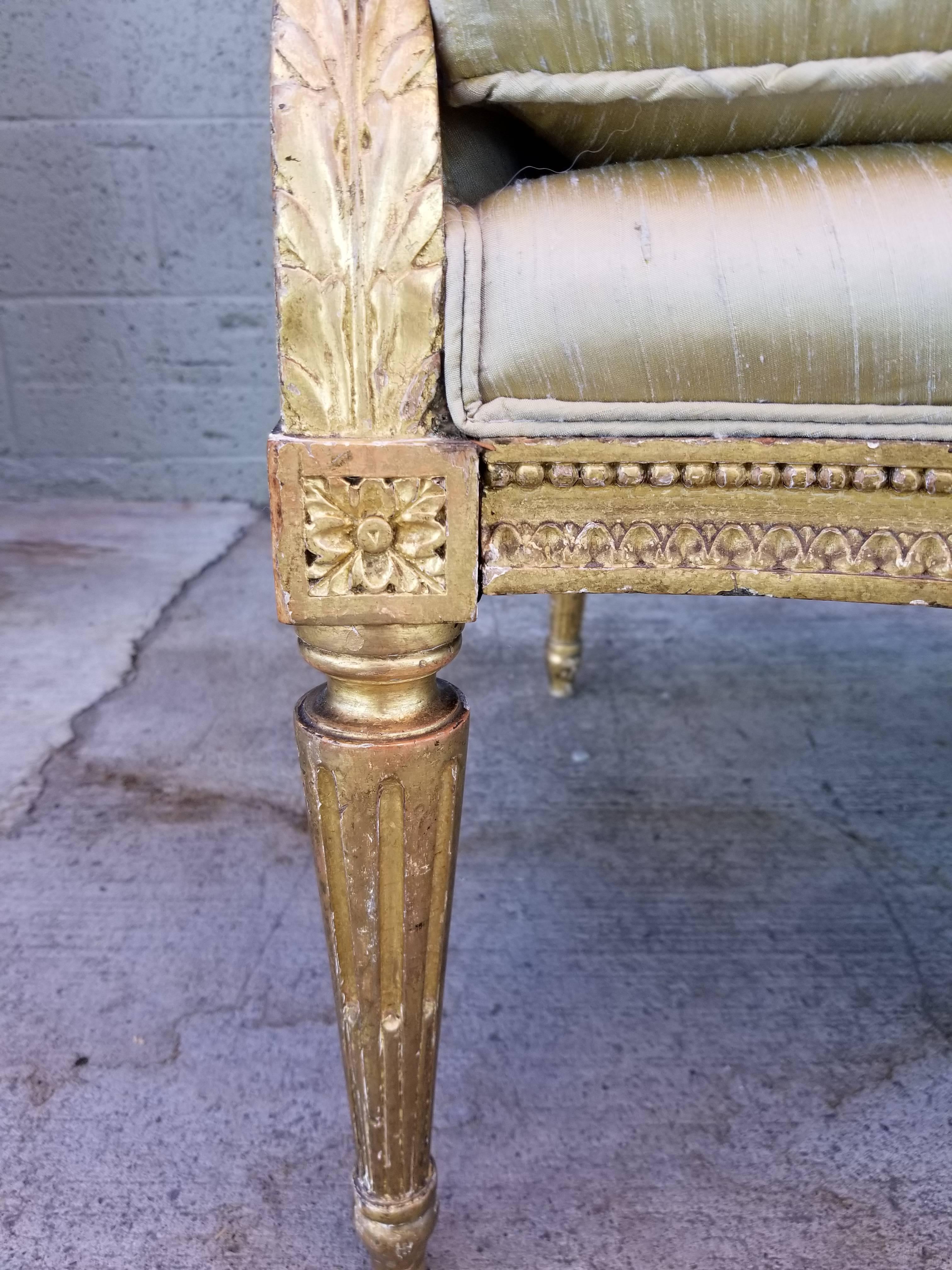 19th Century Gilt Louis XV Bergere 2