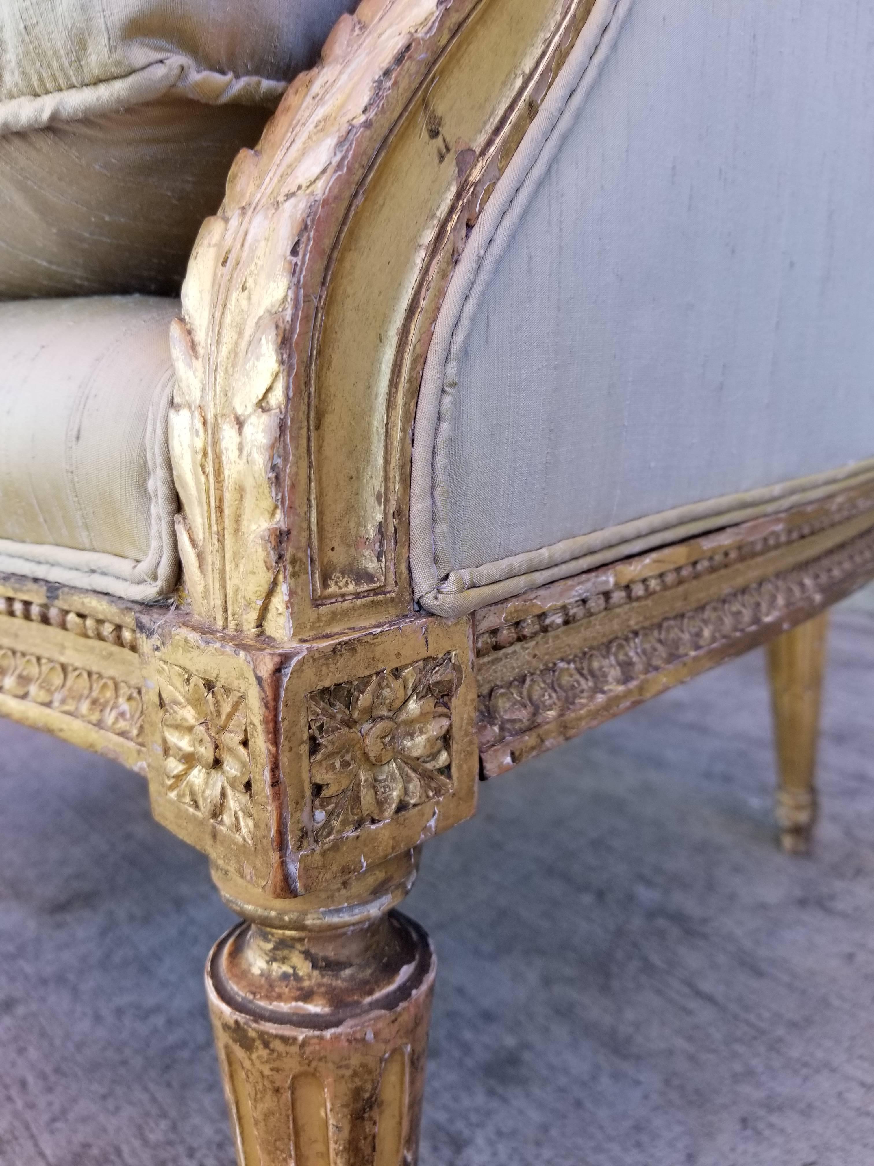 19th Century Gilt Louis XV Bergere 4