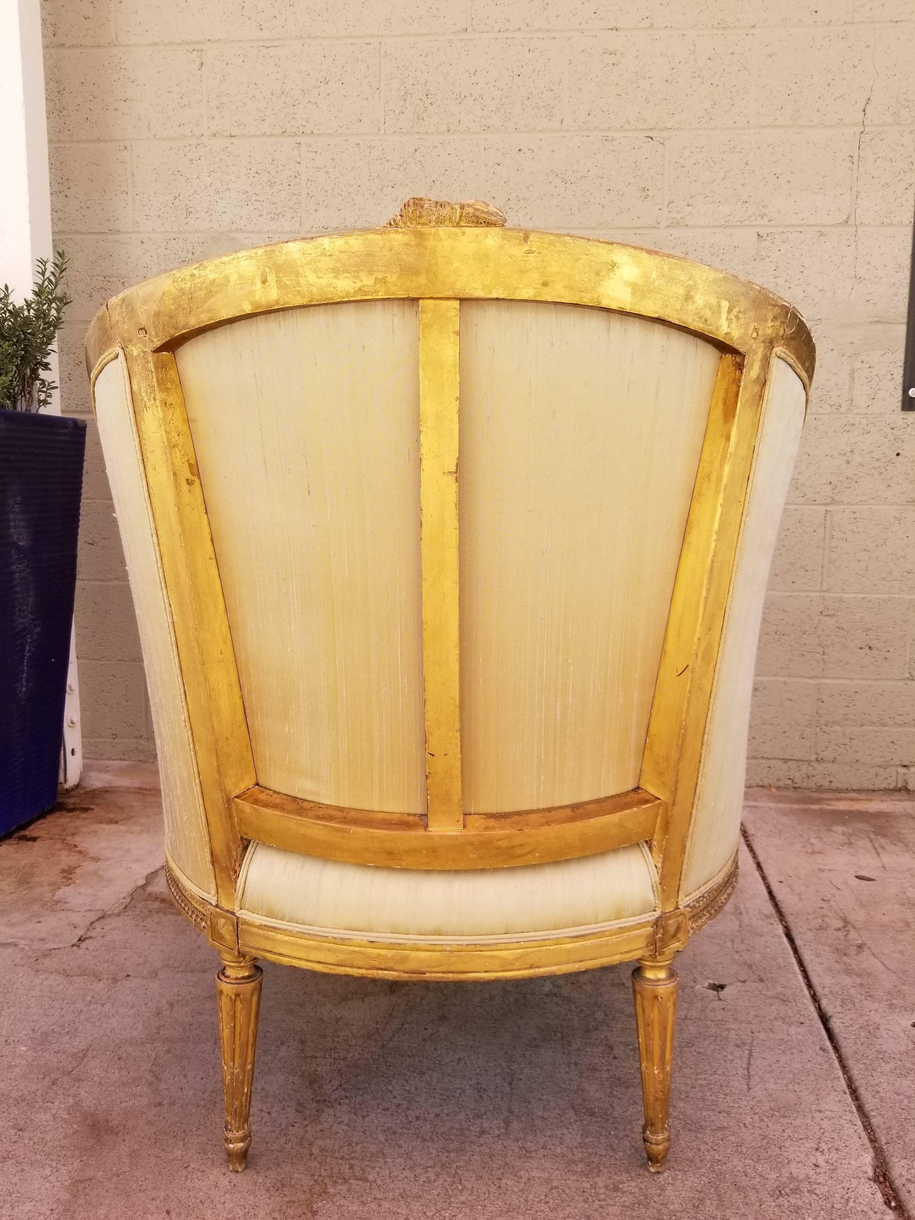 French 19th Century Gilt Louis XV Bergere