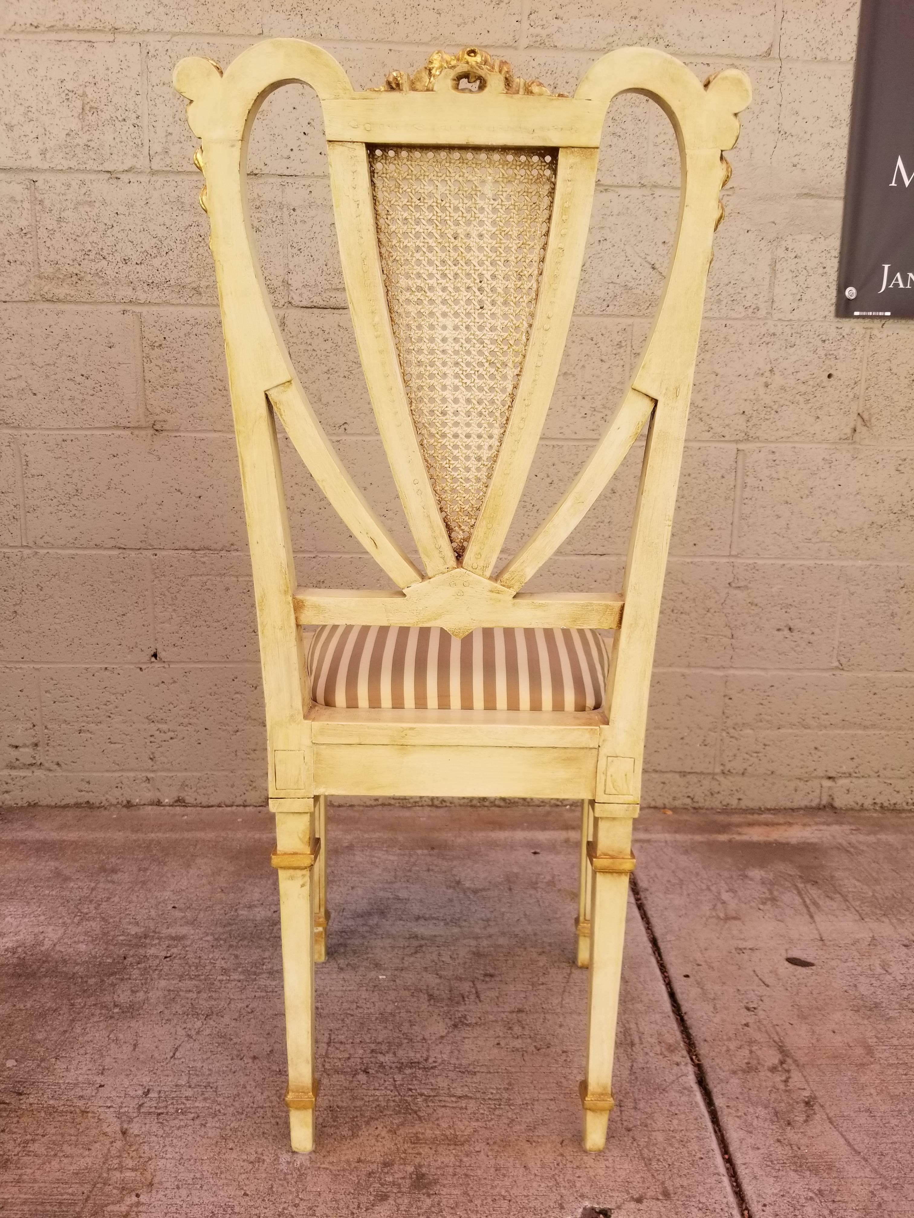 Pair 1920's French Painted Side Chairs 2