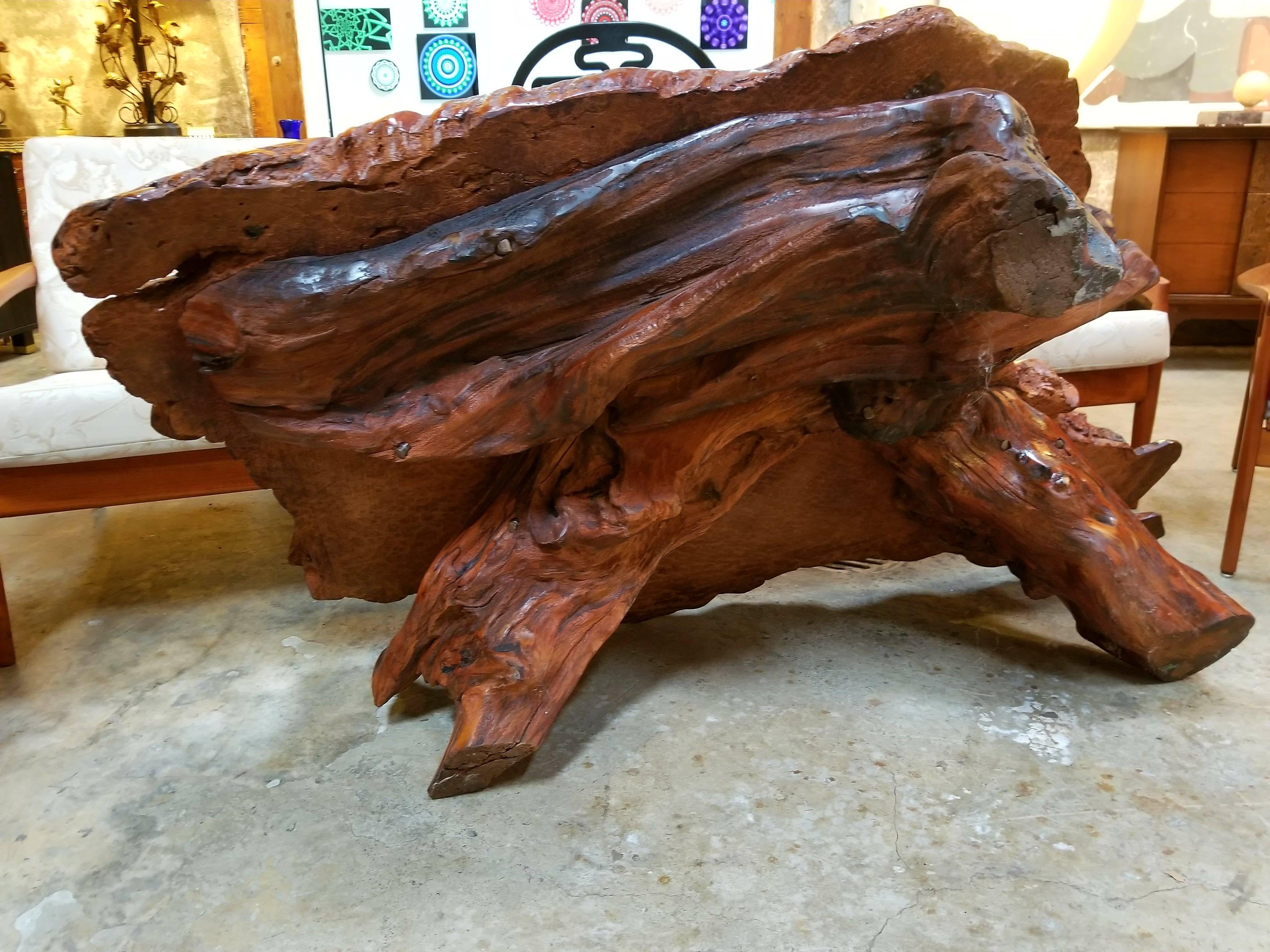 Highly Figured Redwood Burl Coffee Table 5