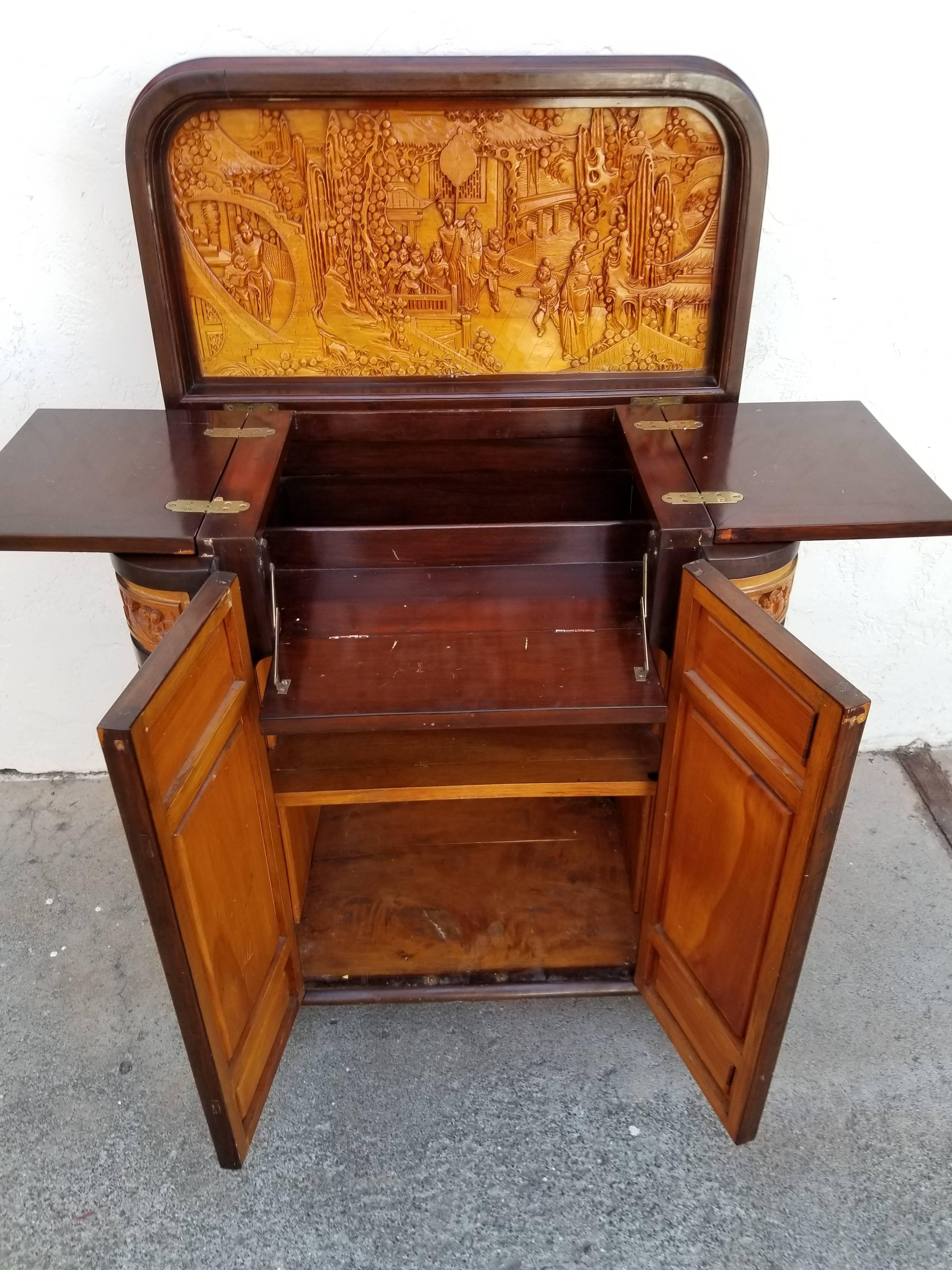 20th Century Carved Chinese Dry Bar