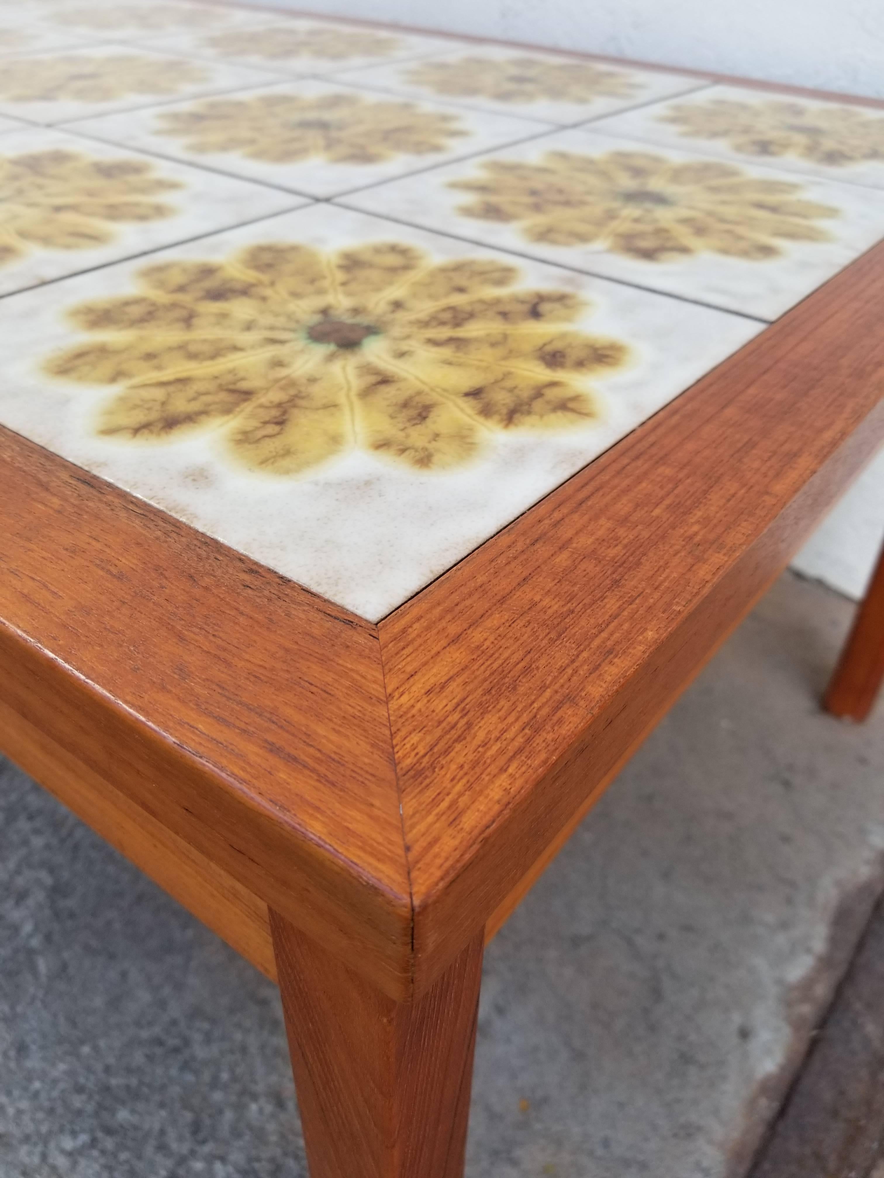 20th Century Teak and Tile Coffee Table