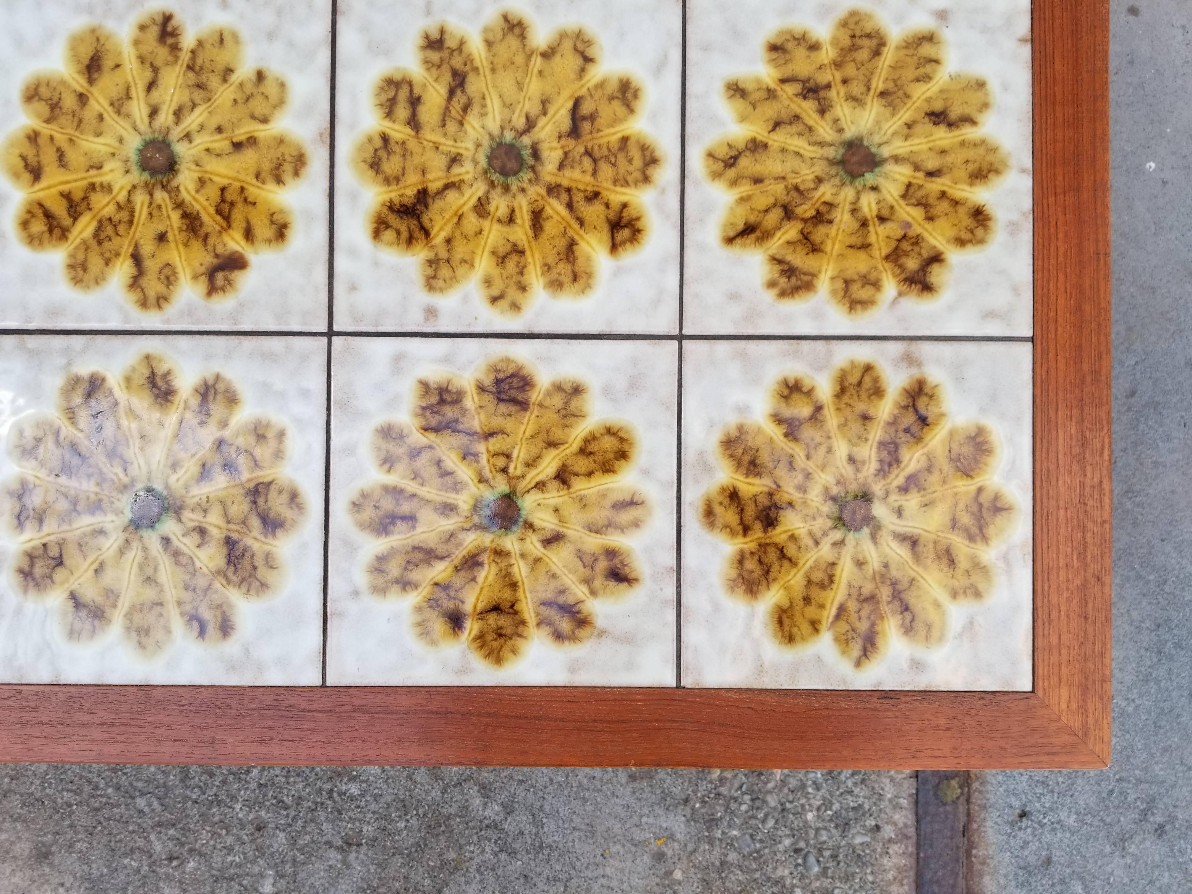 Danish Teak and Tile Coffee Table